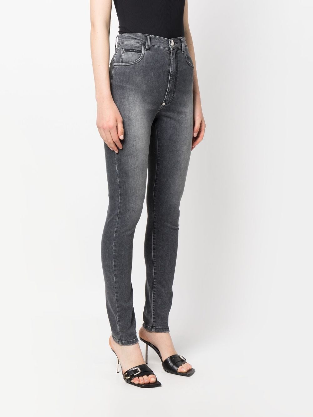 high-waisted denim jeggings - 3