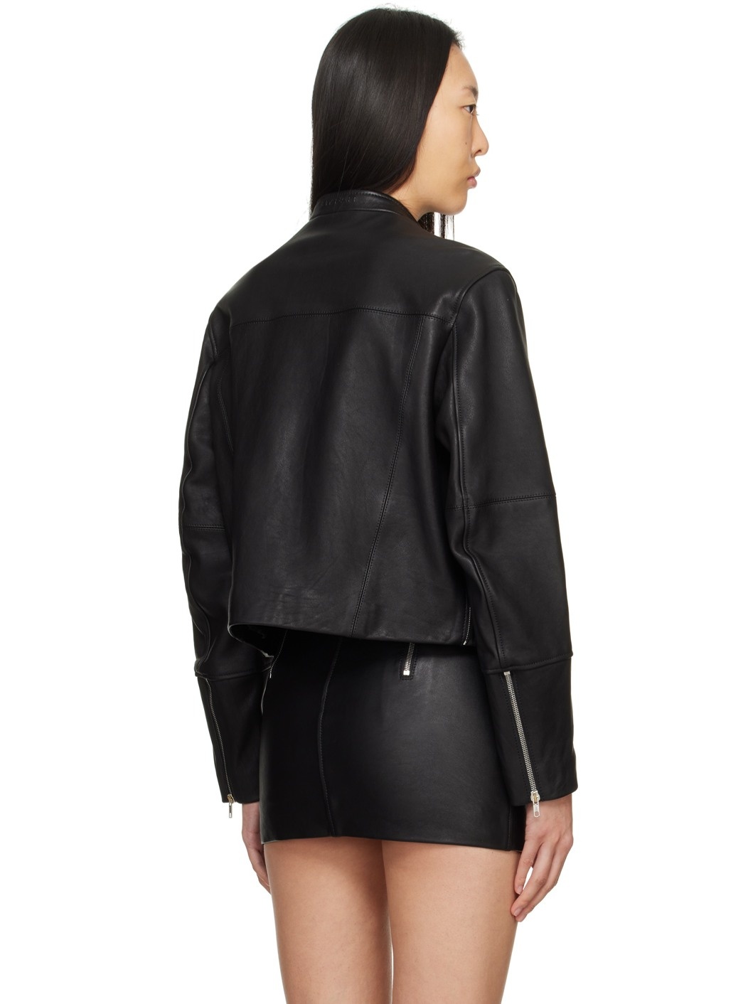 Black Milena Leather Jacket - 3