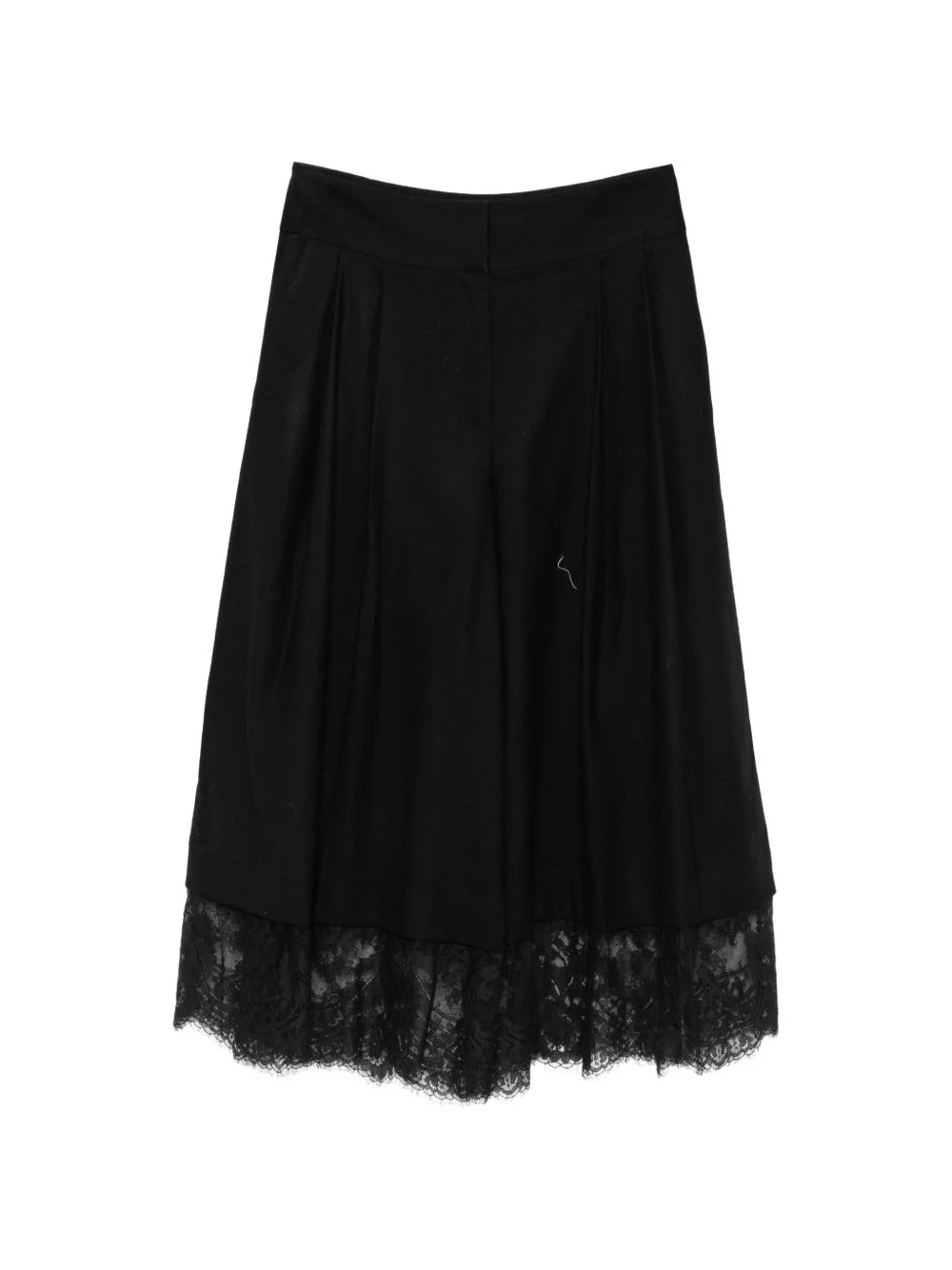 lace-trim culotte trousers - 1