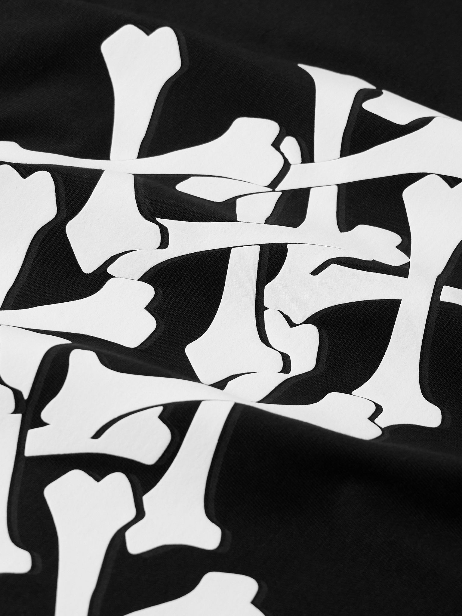 Bones Stacked Logo-Print Cotton-Jersey T-Shirt Black - 4