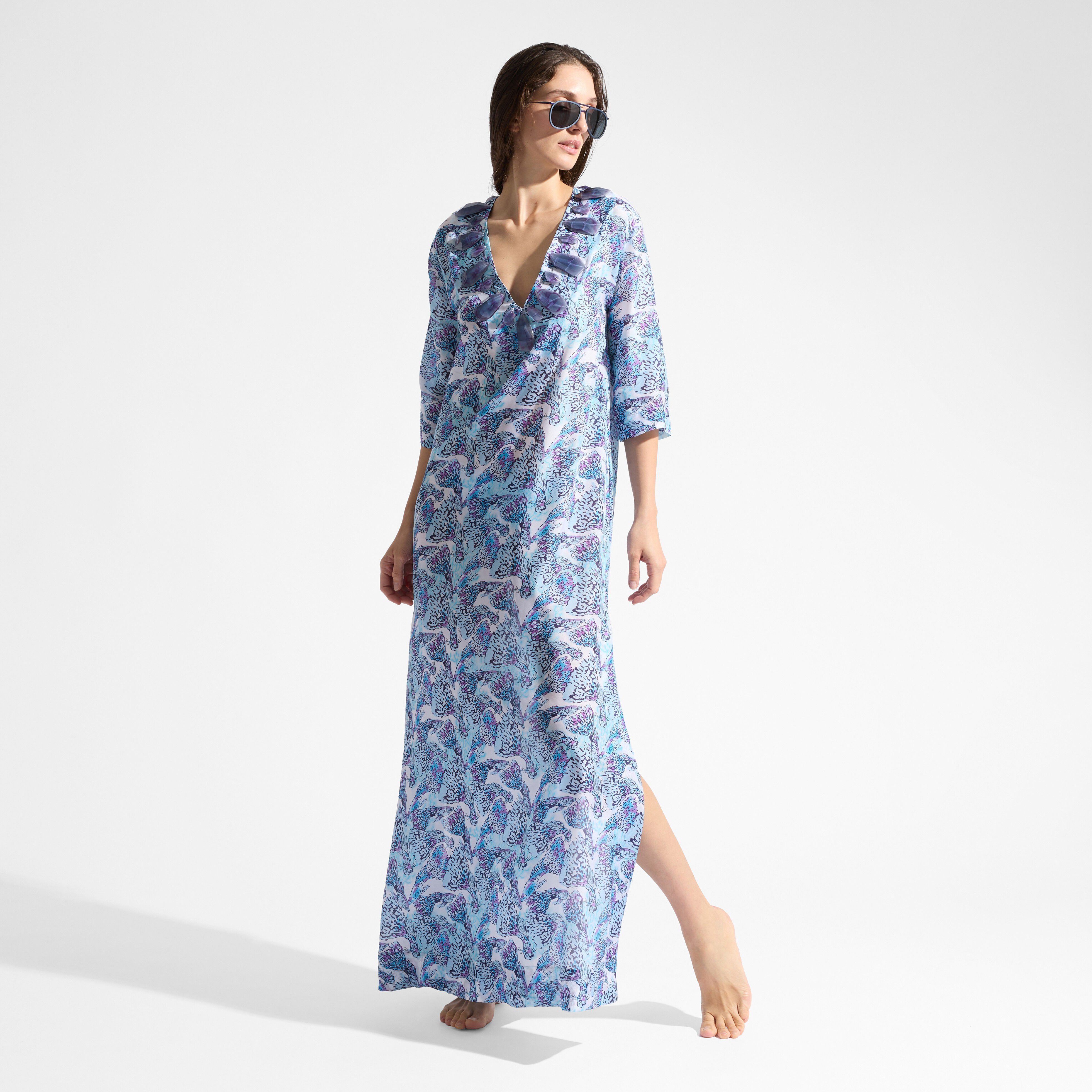 Women Silk Kaftan Isadora Fish - 1