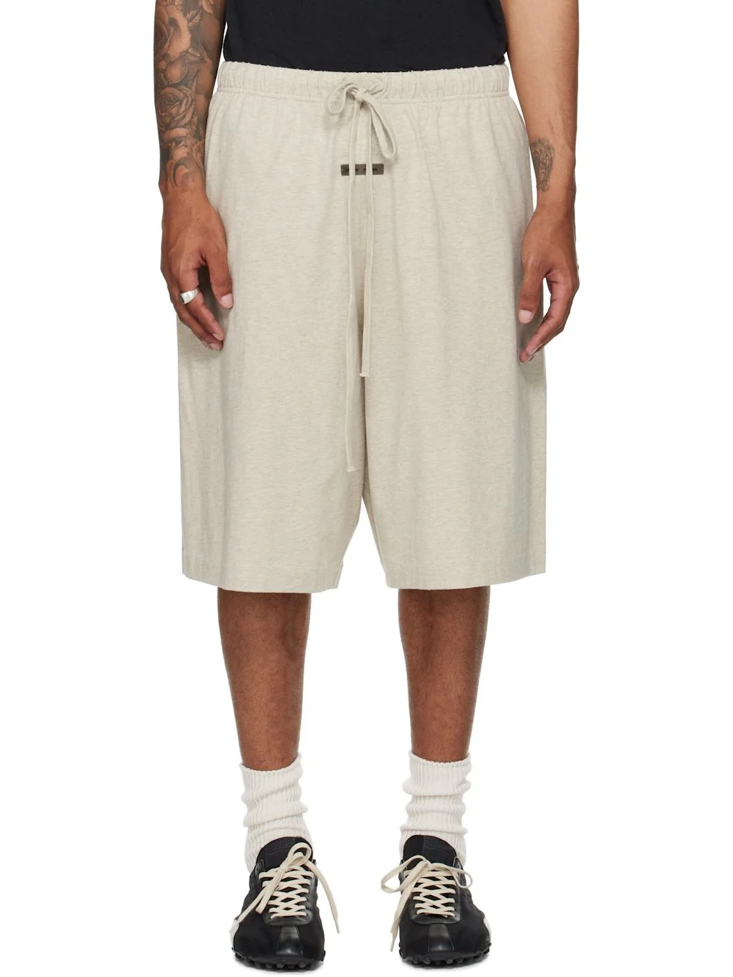 Beige Basketball Jersey Shorts - 1
