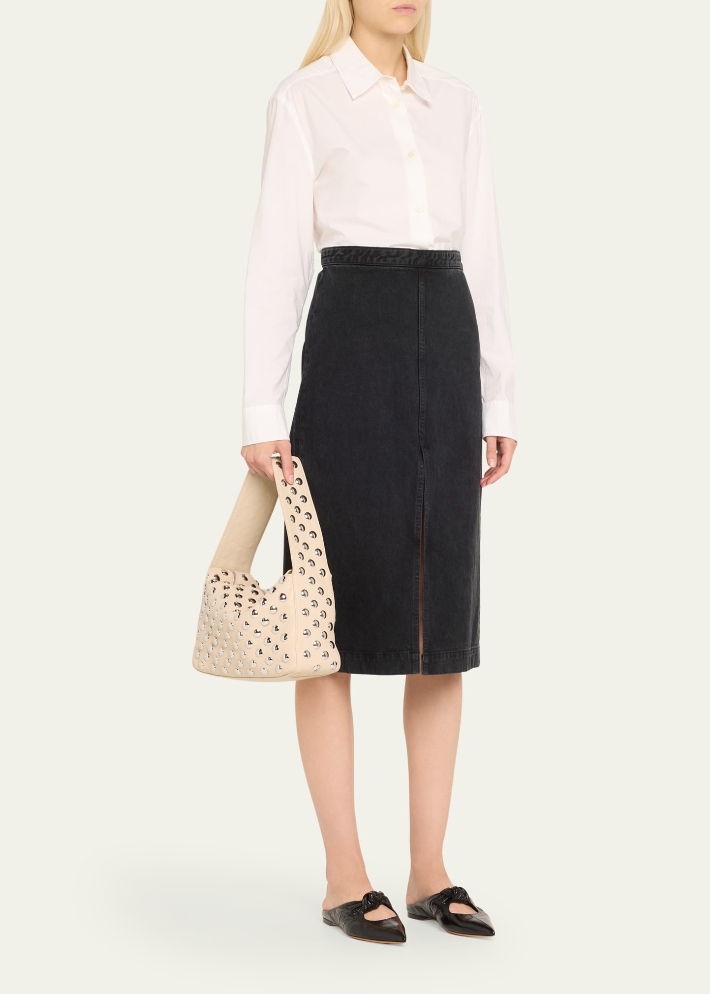 Elena Studded Leather Shoulder Bag - 5