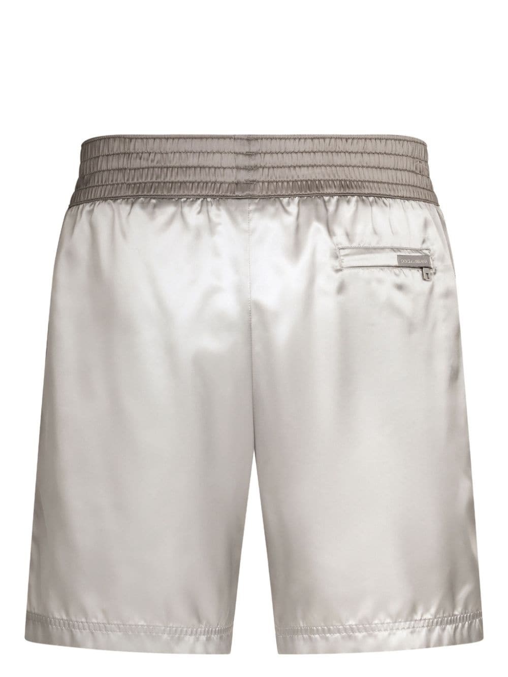 logo-plaque satin swim shorts - 2