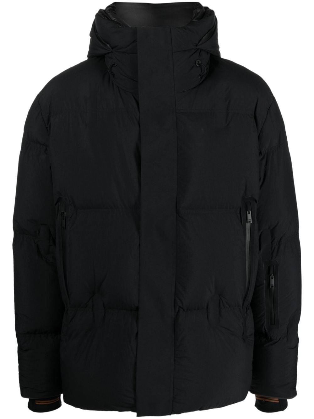 drawstring-hooded padded jacket - 1