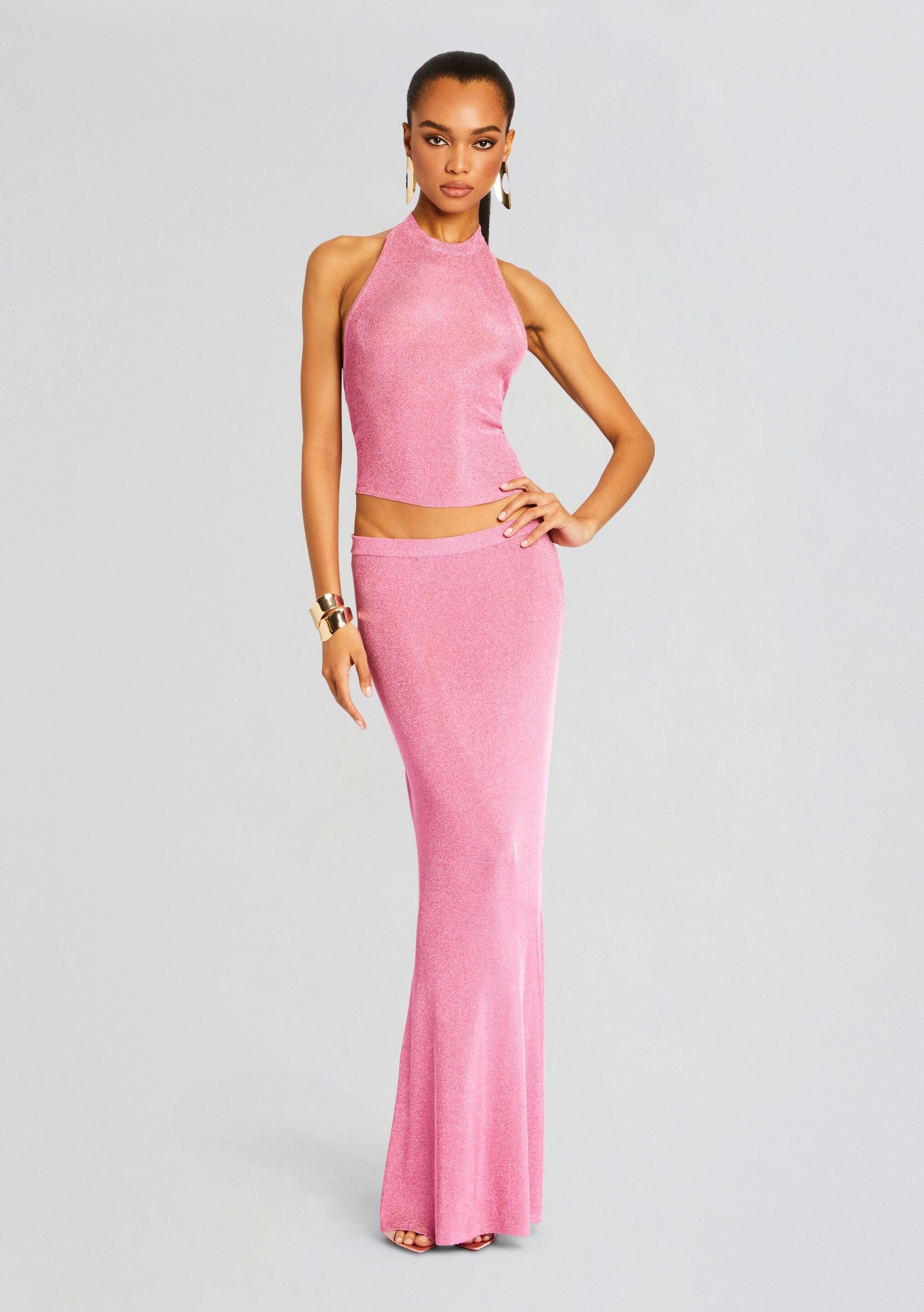 HARMONY METALLIC KNIT MAXI SKIRT - 5