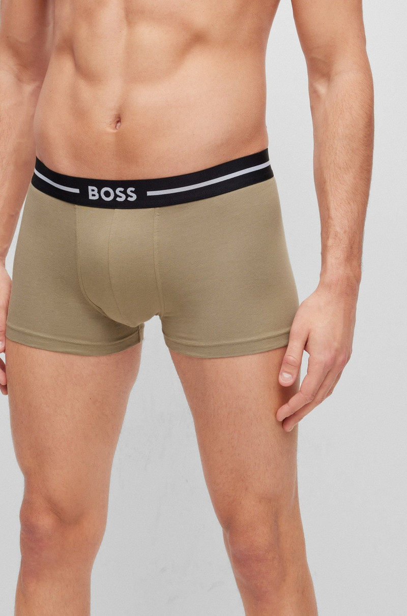 THREE PACK OF STRETCH-COTTON TRUNKS WITH LOGO WAISTBANDS 4