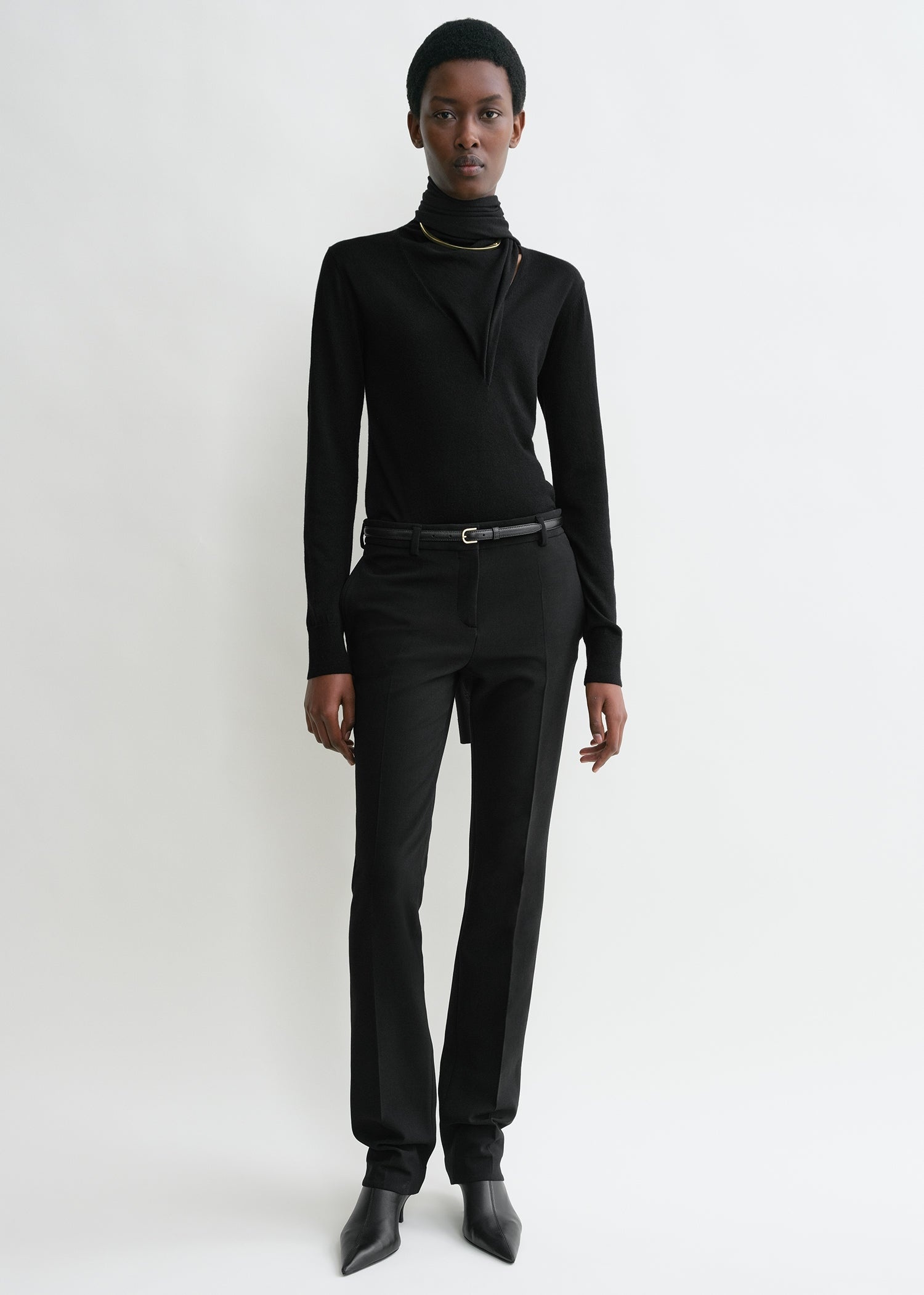 Low-waist slim trousers black - 3
