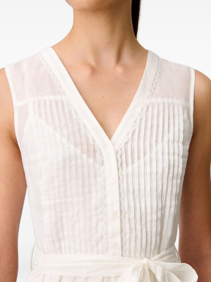 lace-trim belted dress 6