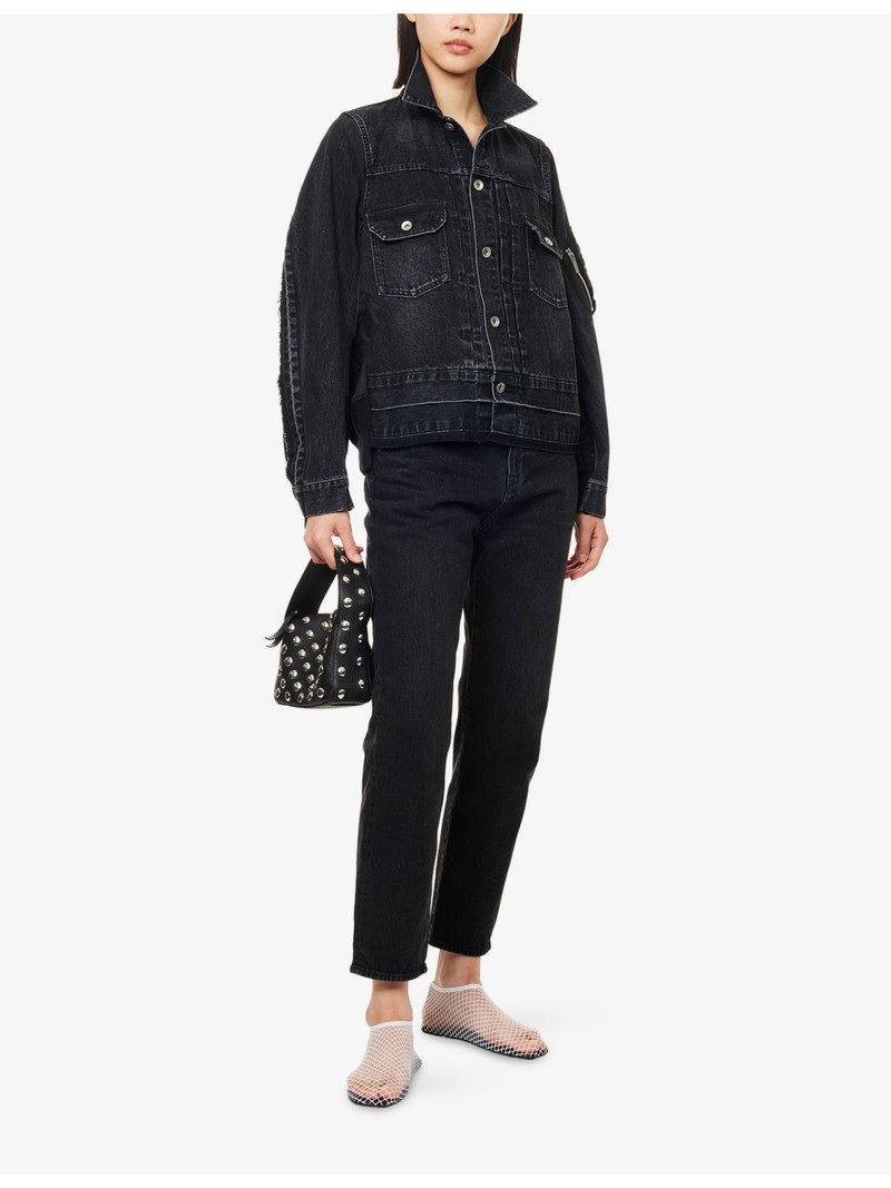 sacai Belted Straight-Leg Denim Jeans outlook