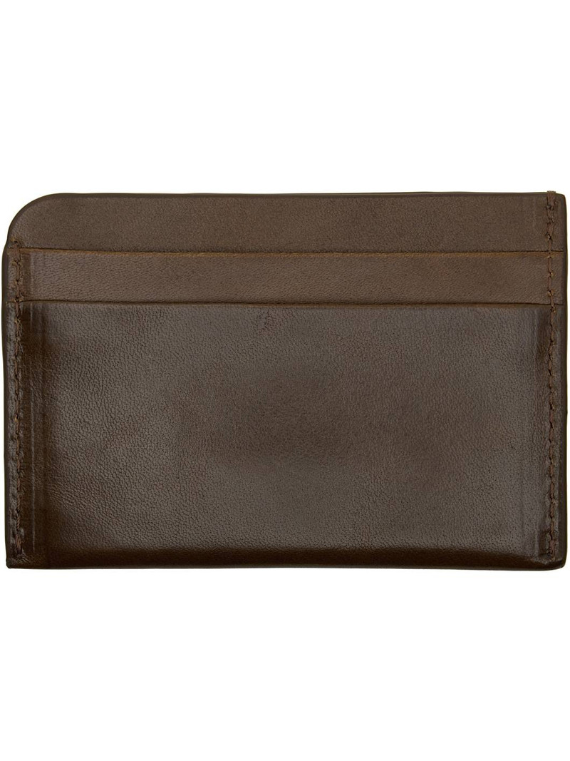 Dries Van Noten Khaki Leather Card Holder outlook
