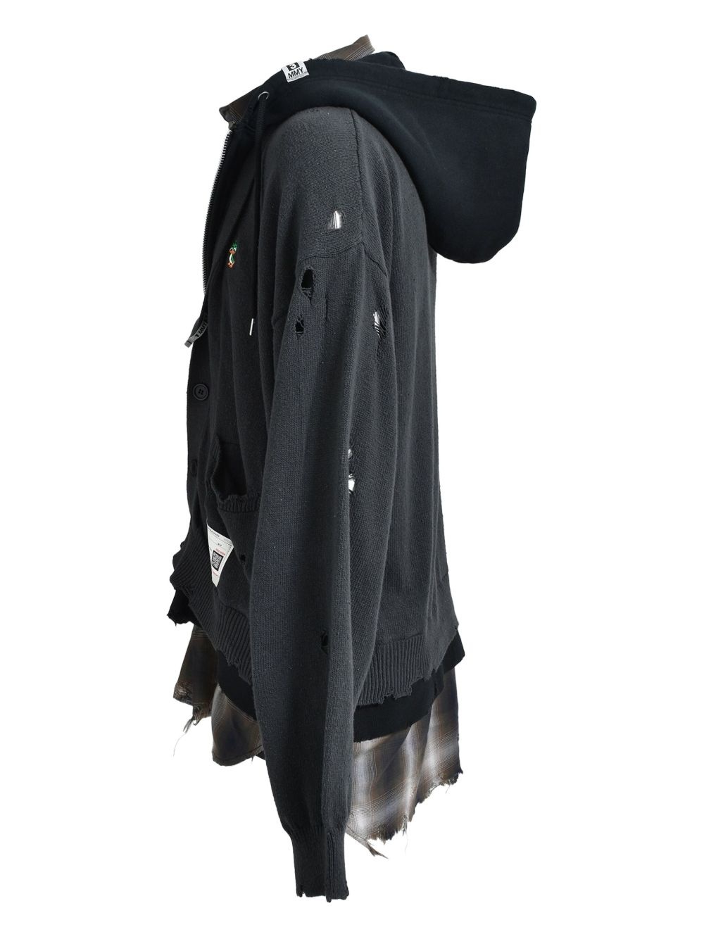 distressed hooded jacket - 3