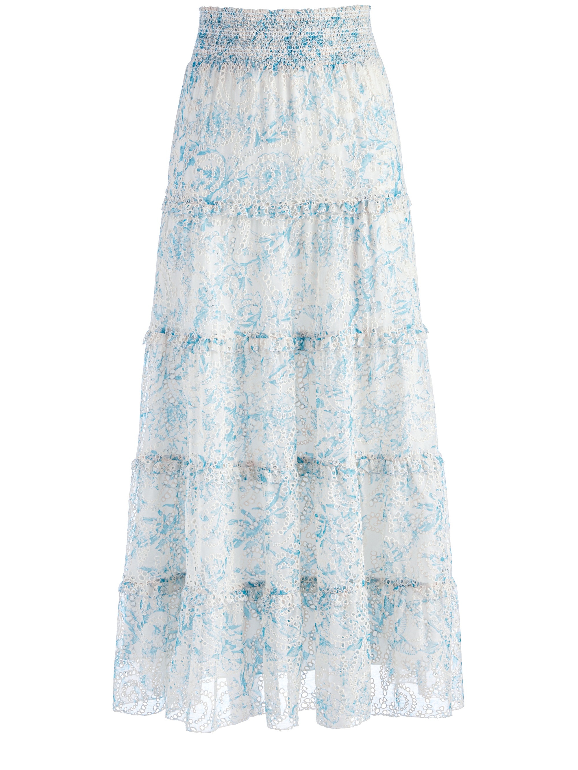 AISHA PANEL RUFFLED MAXI SKIRT - 1