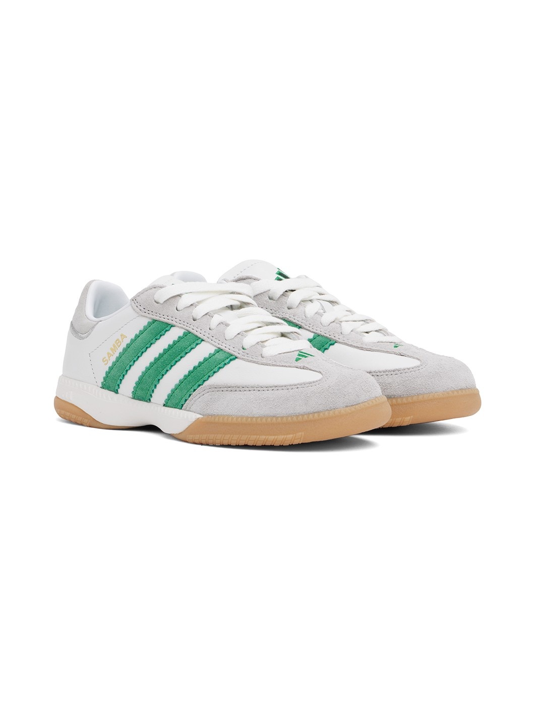 White & Green Samba MN Sneakers - 4
