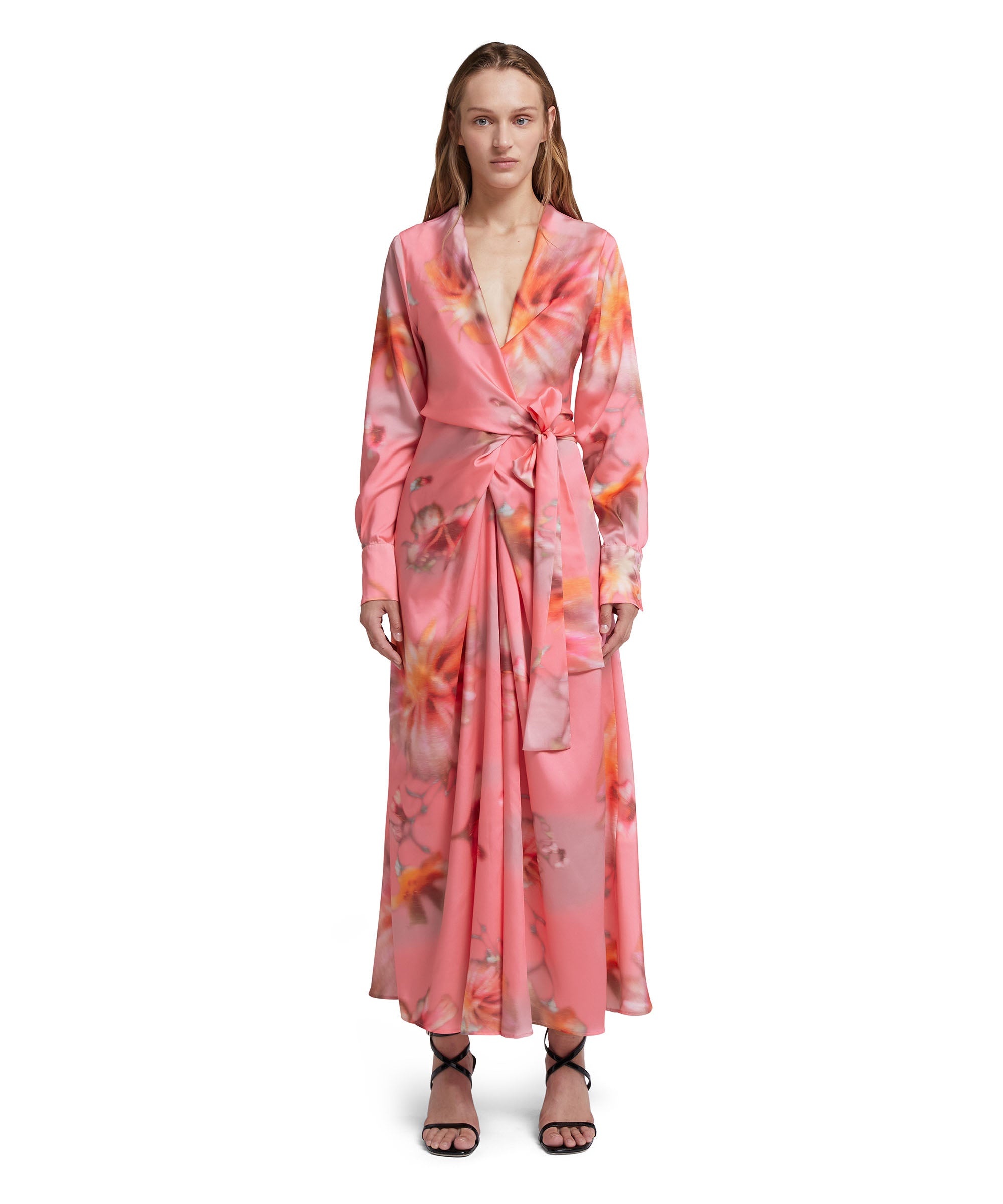 Fluid fabric wrap dress with"desert flowers" print - 2