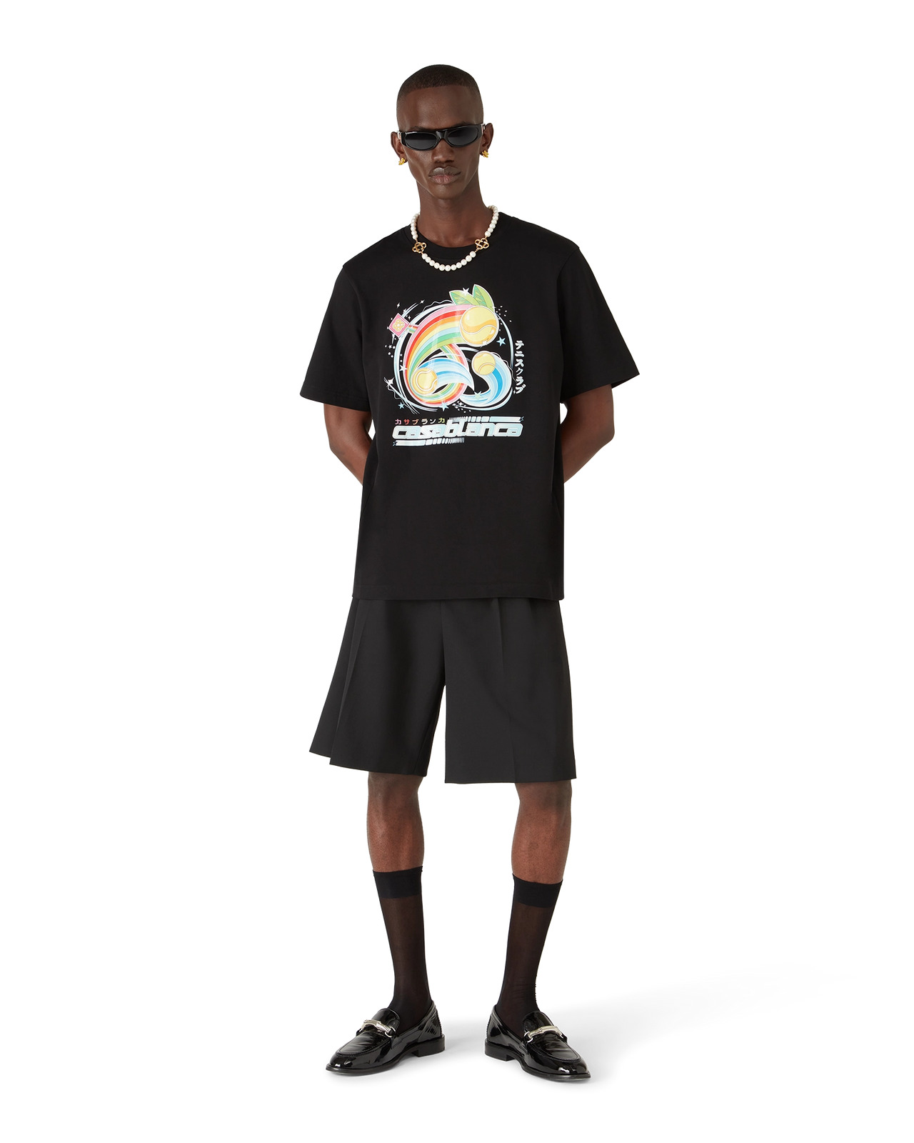 Manga Tennis Ball Short Sleeve T-Shirt | Casablanca Paris - 3