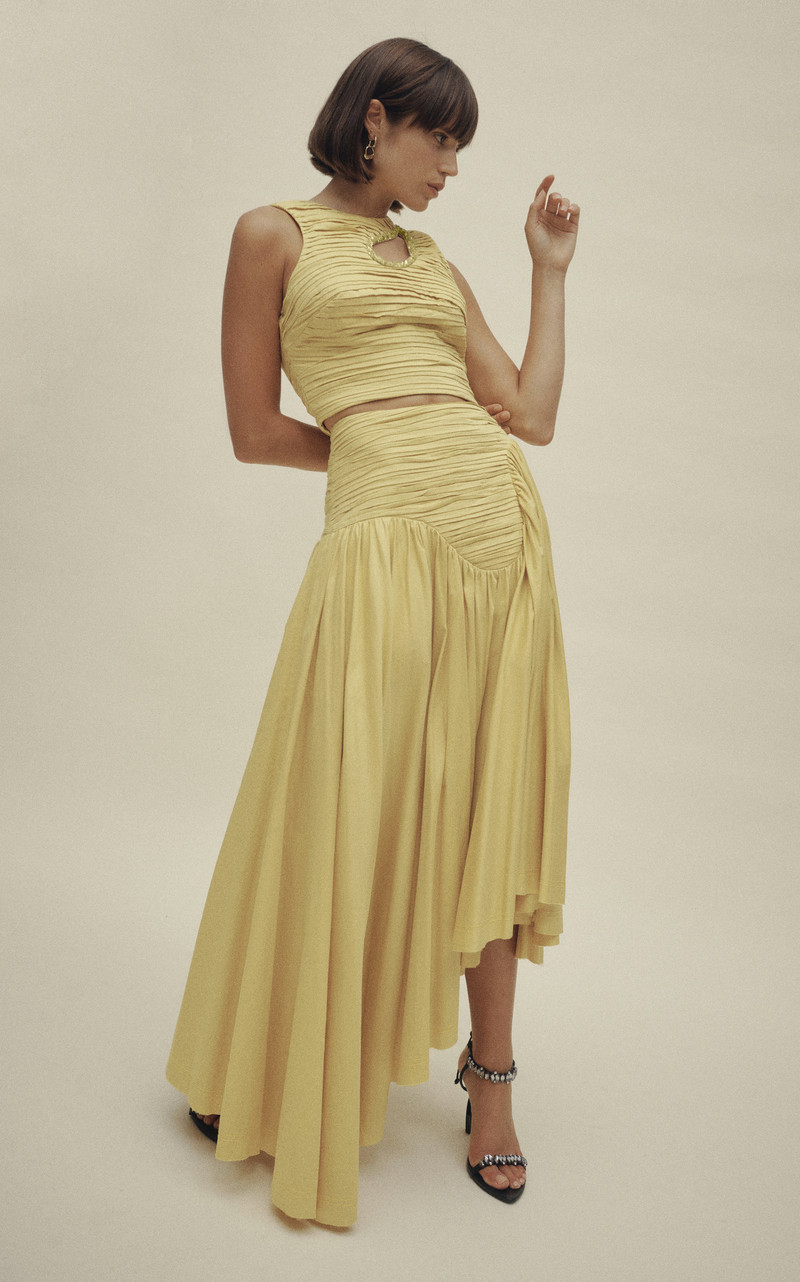 Aje. Jolie Cutout Cotton Top yellow outlook