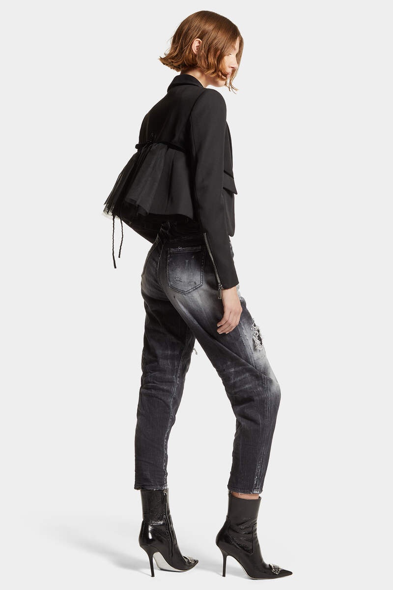 BLACK JET SET WASH 80'S JEANS - 4