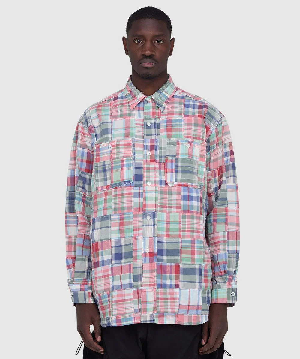 Work patchwork madras shirt - 1