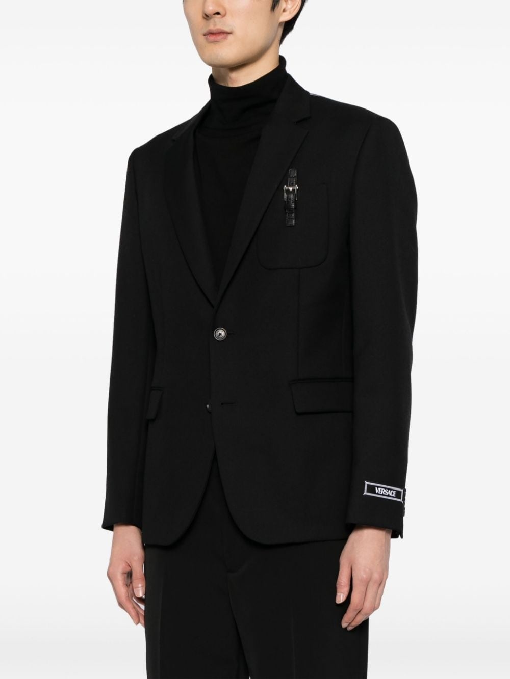 buckle-detail single-breasted blazer - 3
