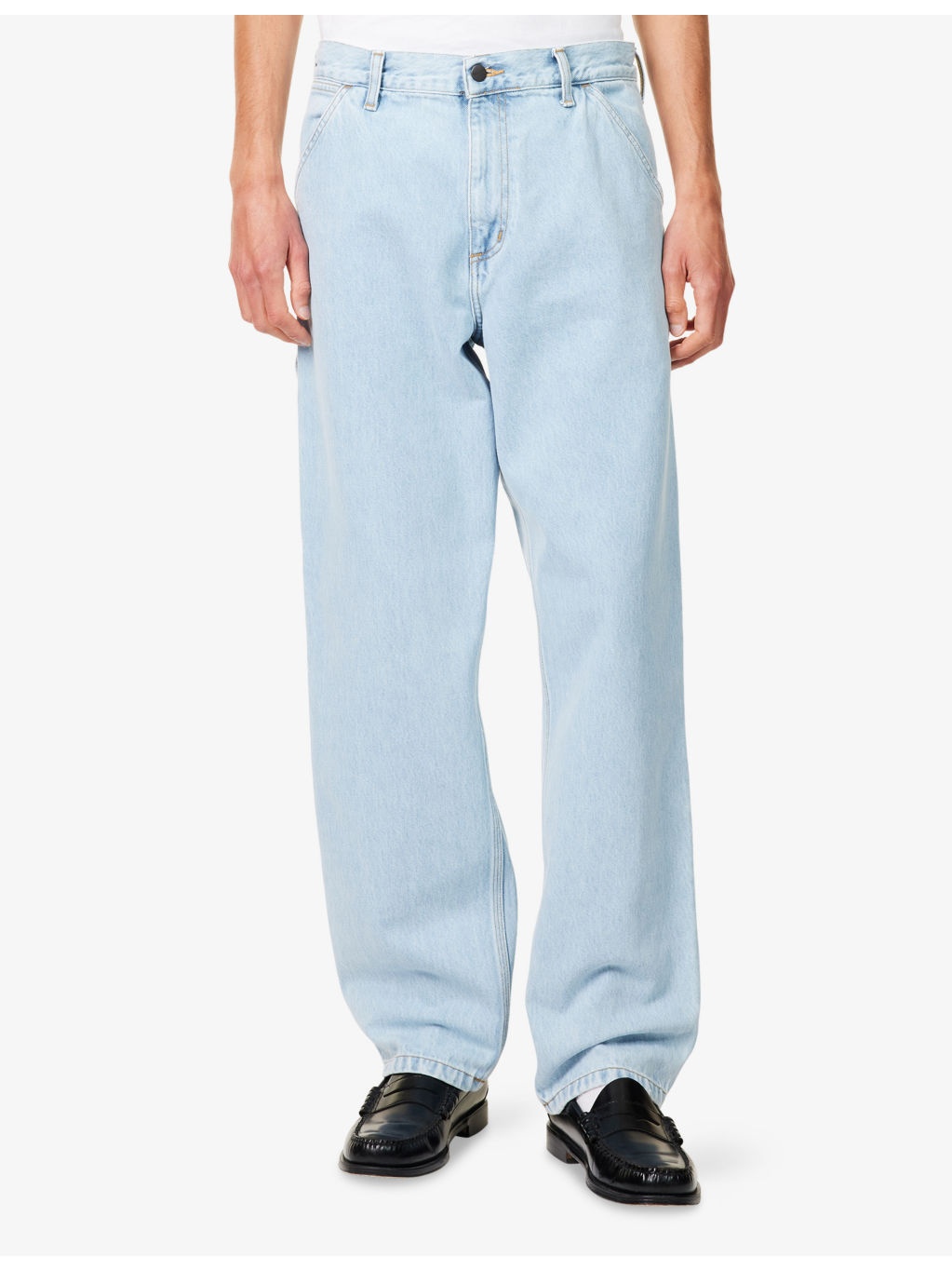 Single Knee Brand-Patch Denim Jeans - 3