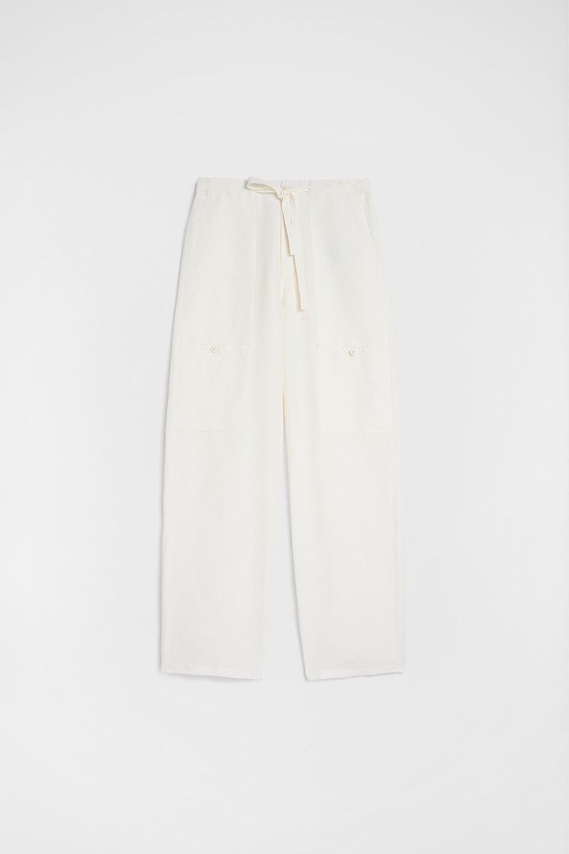 Linen Blend Cargo Trousers 1