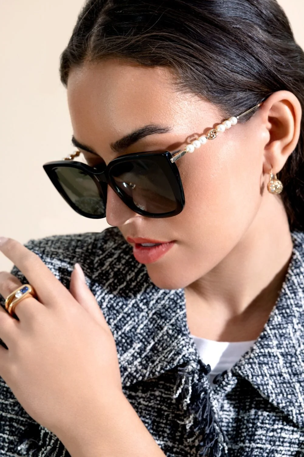 Pearl Oversized Butterfly Sunglasses - 1