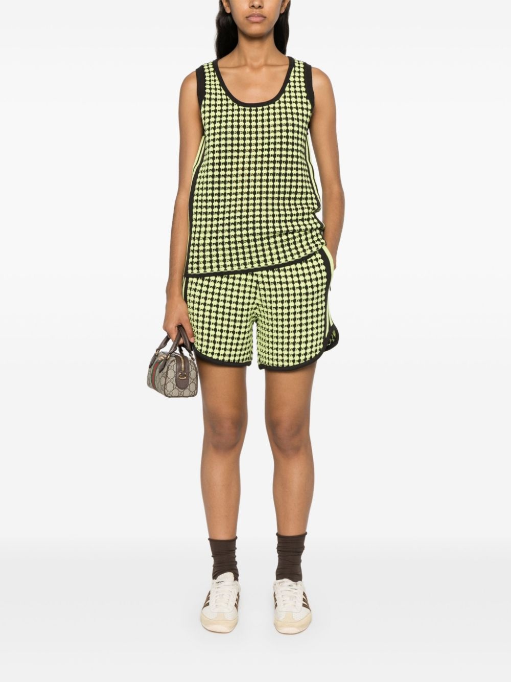 X Wales Bonner houndstooth crochet-knit vest - 3