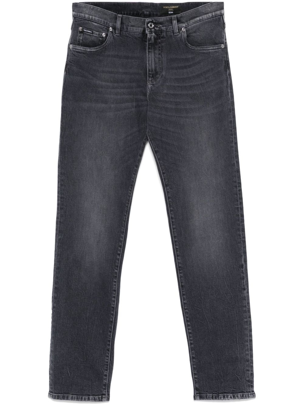 logo-embroidered skinny jeans - 1