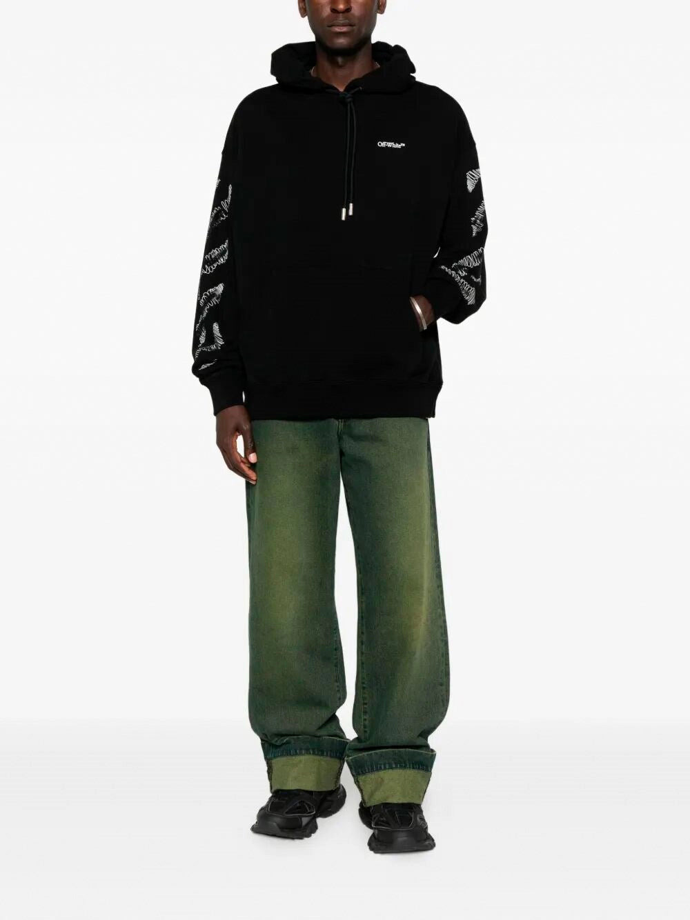 Off White Men `Scribble Diag Skate` Hoodie - 2