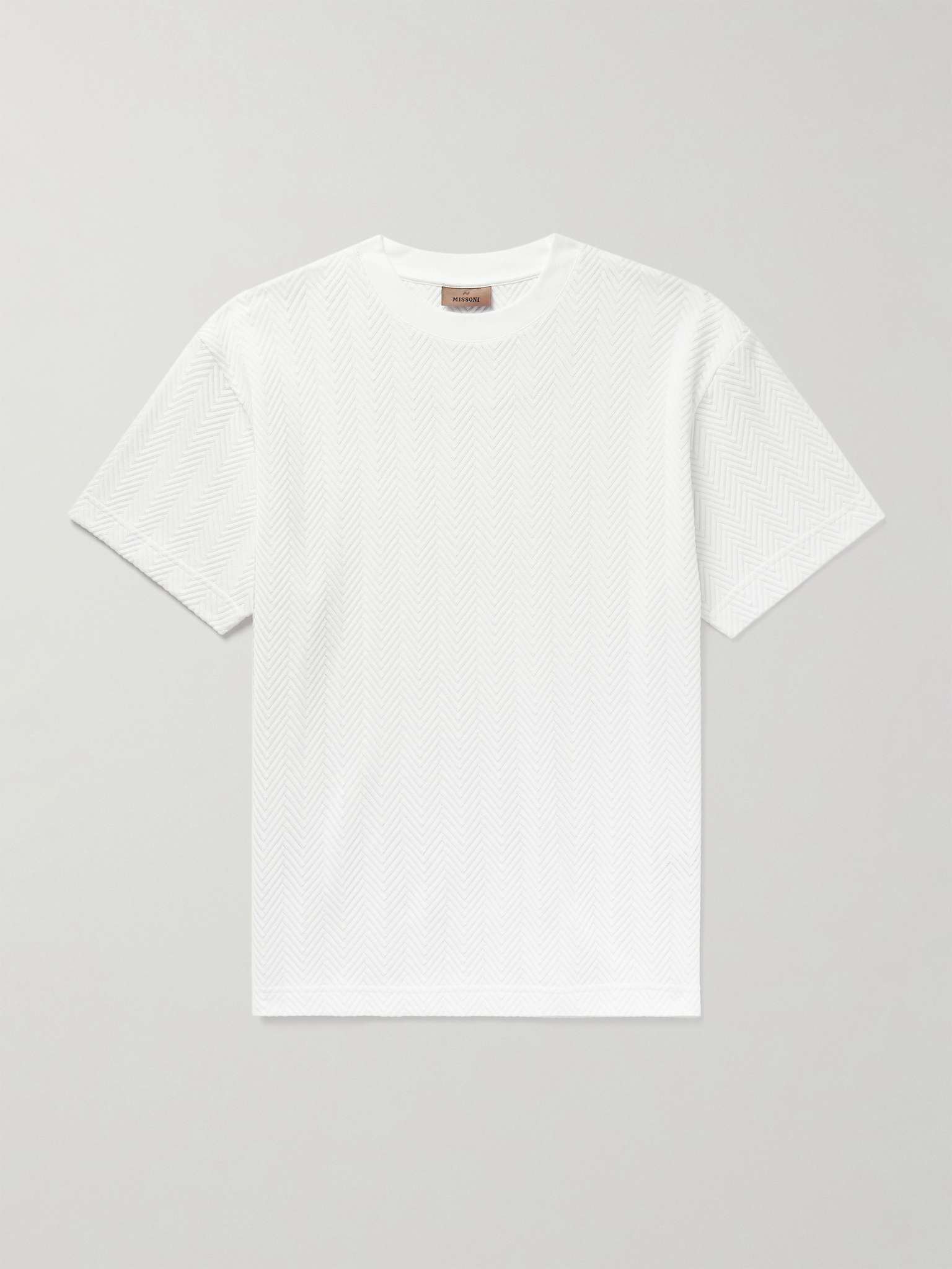 Jacquard-Knit Cotton-Blend T-Shirt - 1