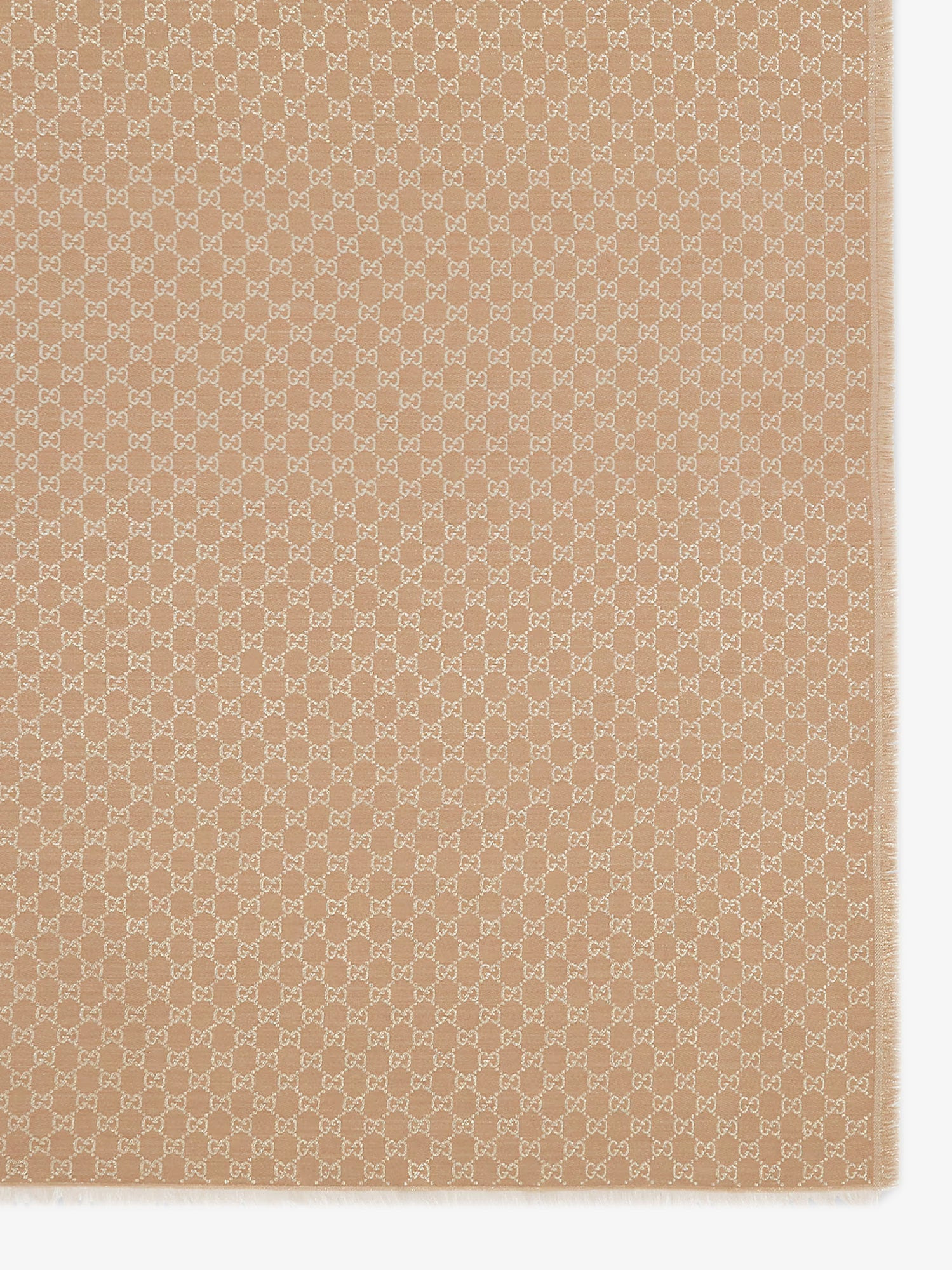 Wool Blend Shawl With Gg Lamé Motif - 2
