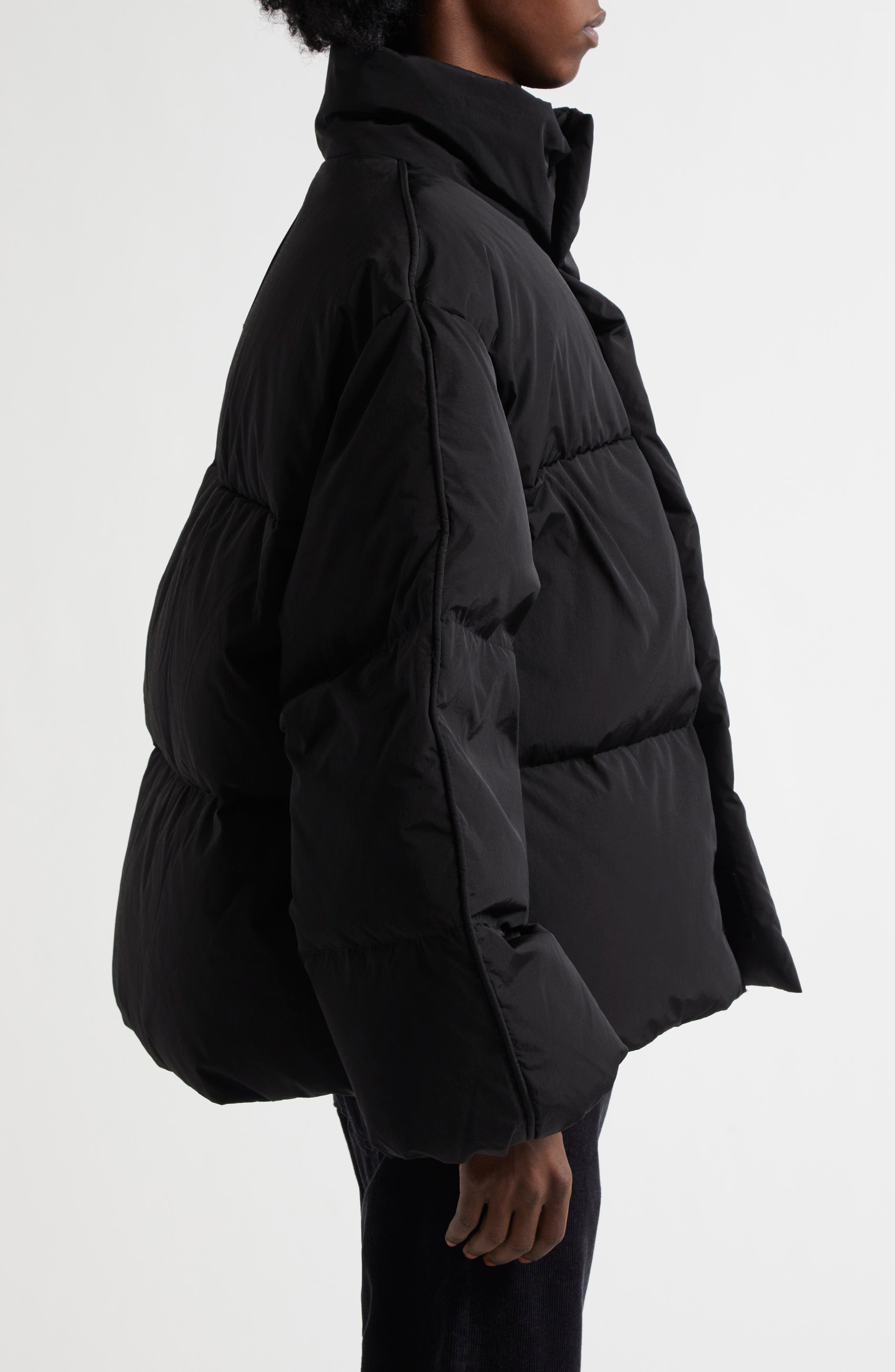 Acne Studios Sprayed Print Down Puffer Jacket in Black at Nordstrom - 3