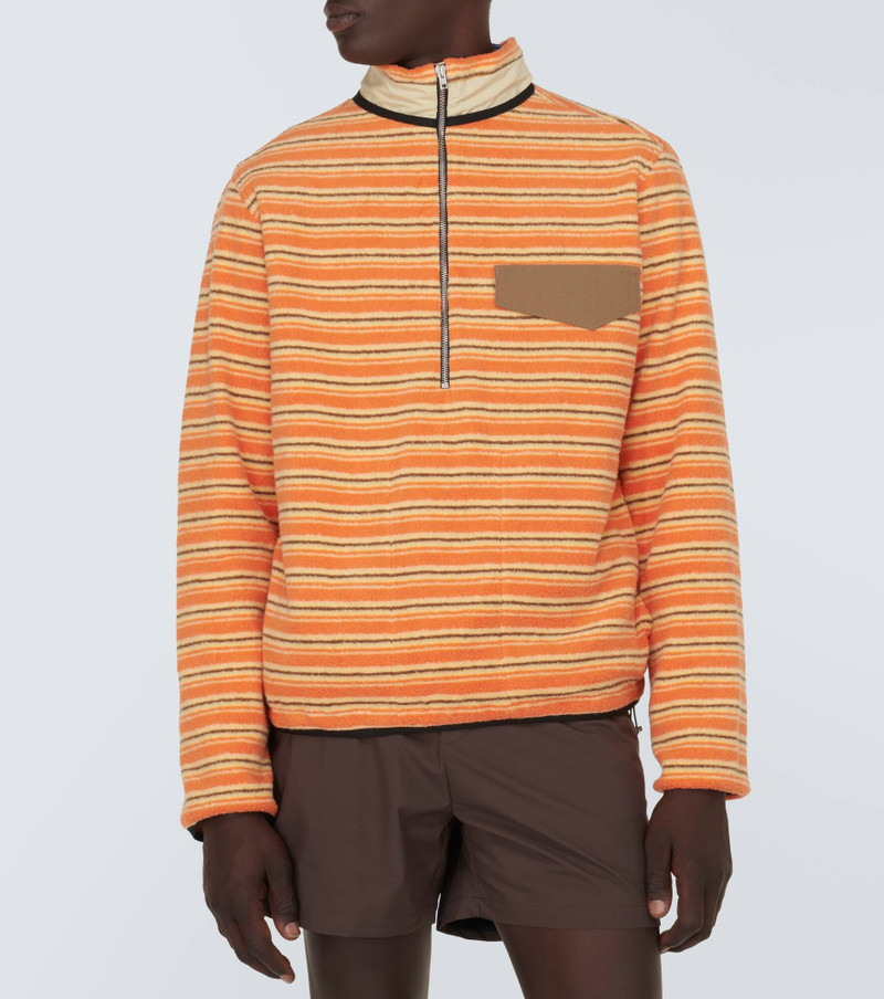 Kragi striped cotton half-zip sweater 3