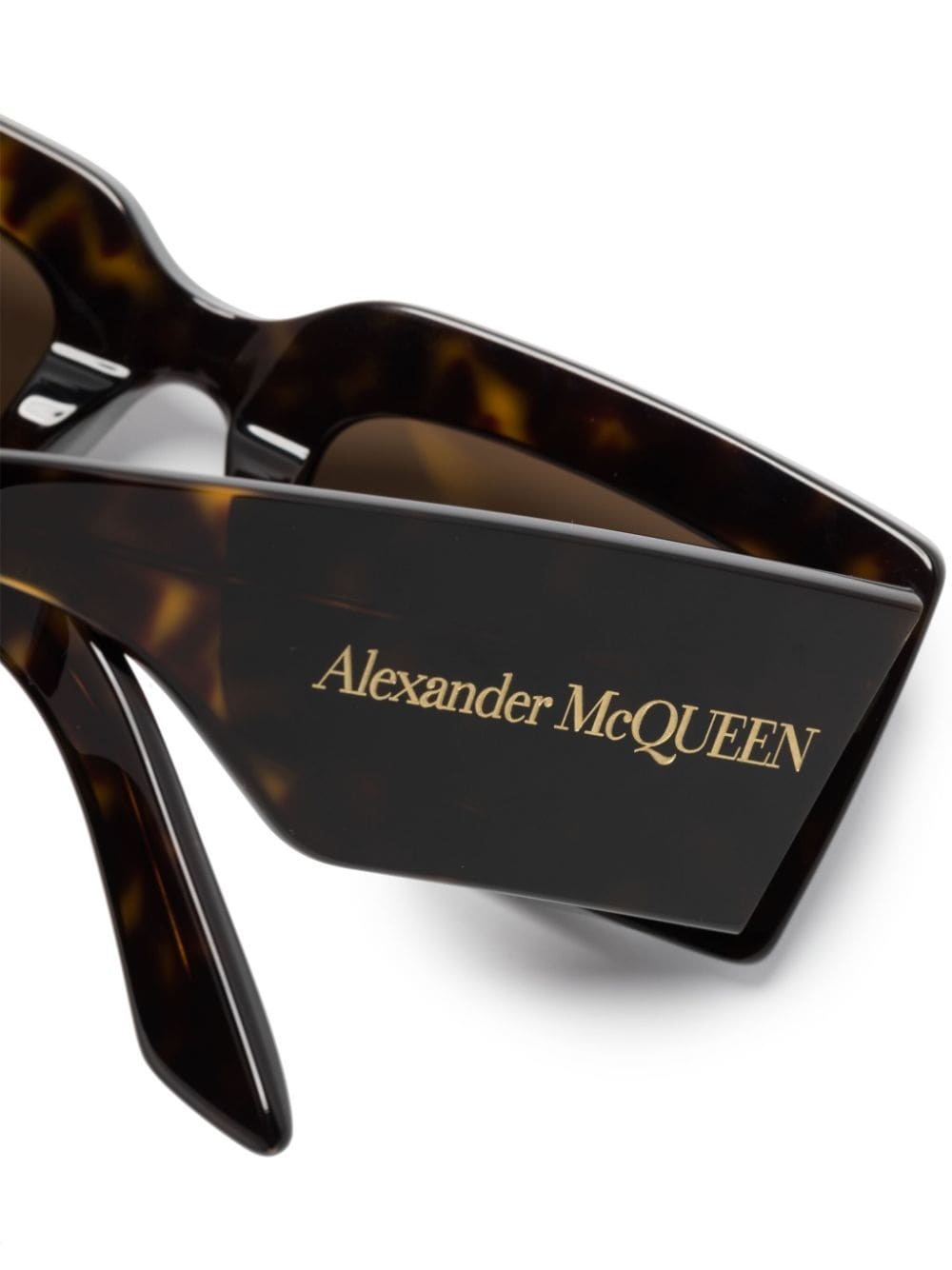 Bold tortoiseshell rectangle-frame sunglasses - 3