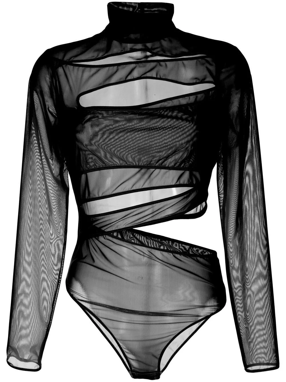 cut-out sheer bodysuit - 1