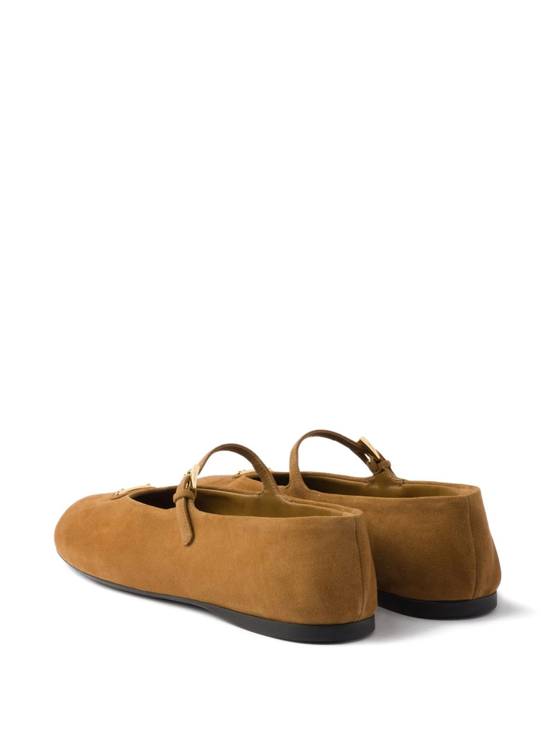 Prada Prada Buckle Strap Suede Ballerinas outlook