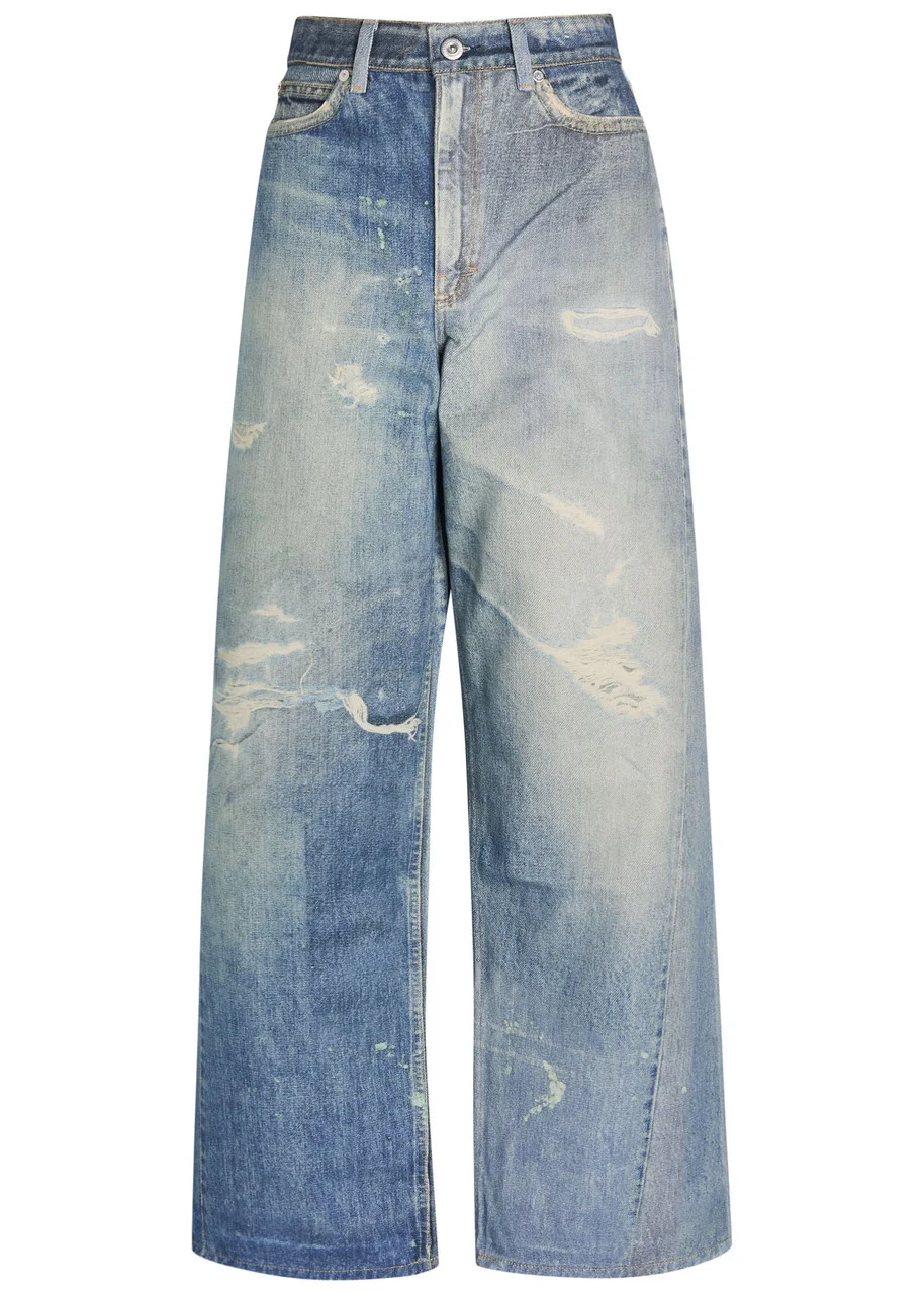 Our Legacy Full-cut Denim-print Straight-leg Jeans - 1