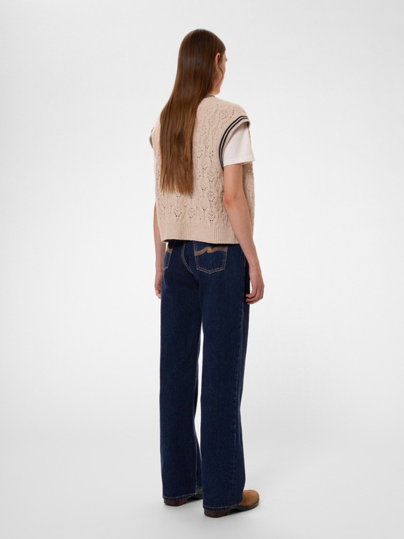 Kim Pointelle Knit Vest Oat 3