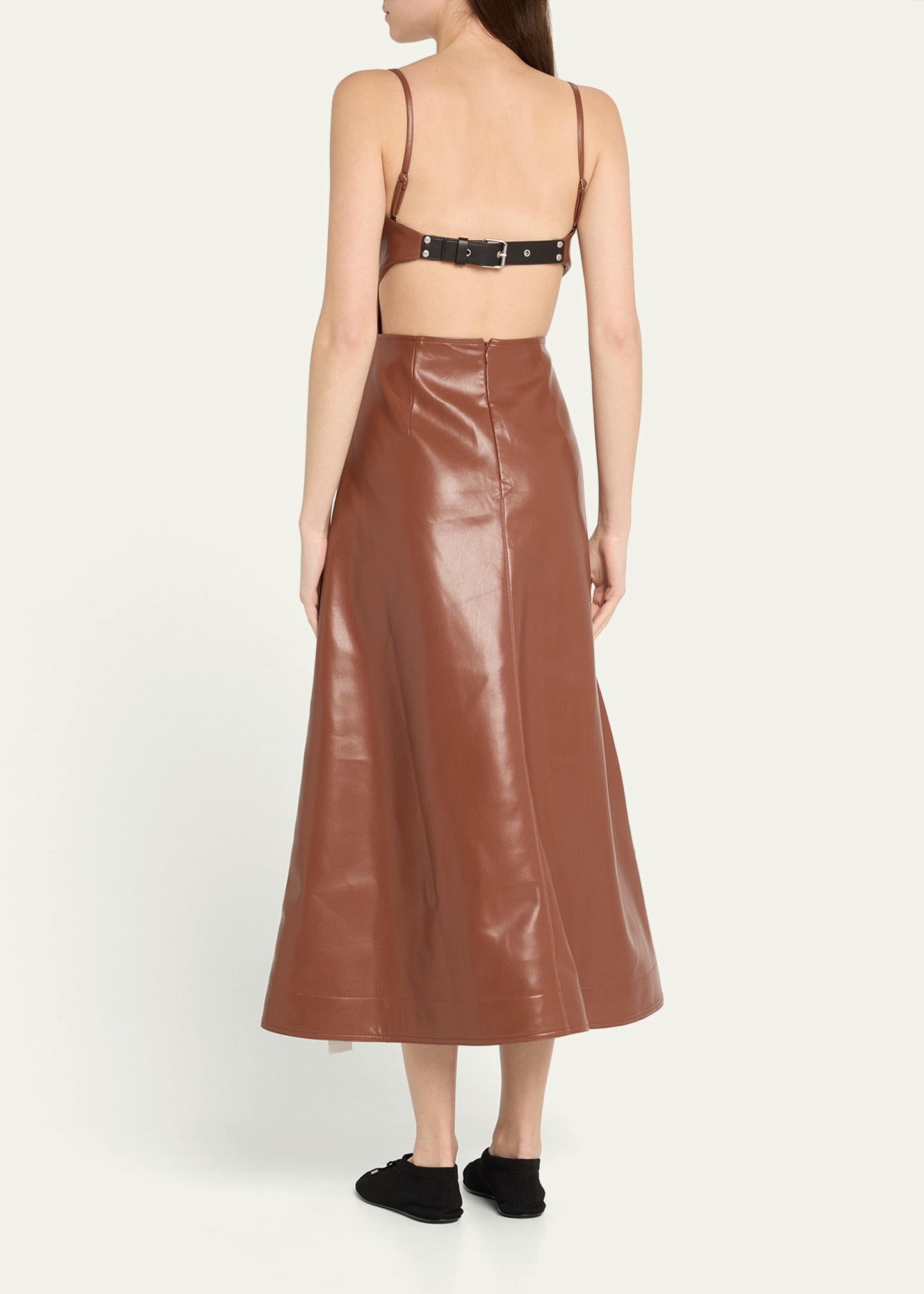 Iwona Alt-Leather Midi Dress - 3