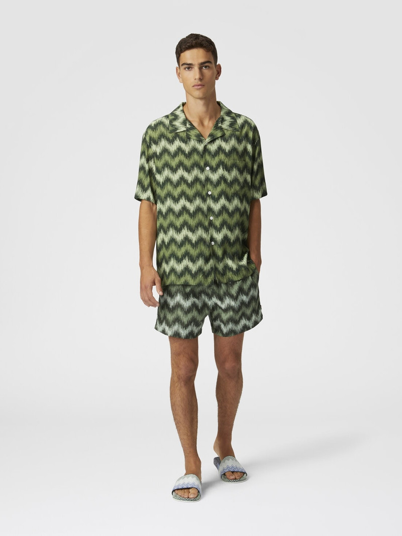 Missoni Zig zag printed swim trunks with disturbed frequency outlook