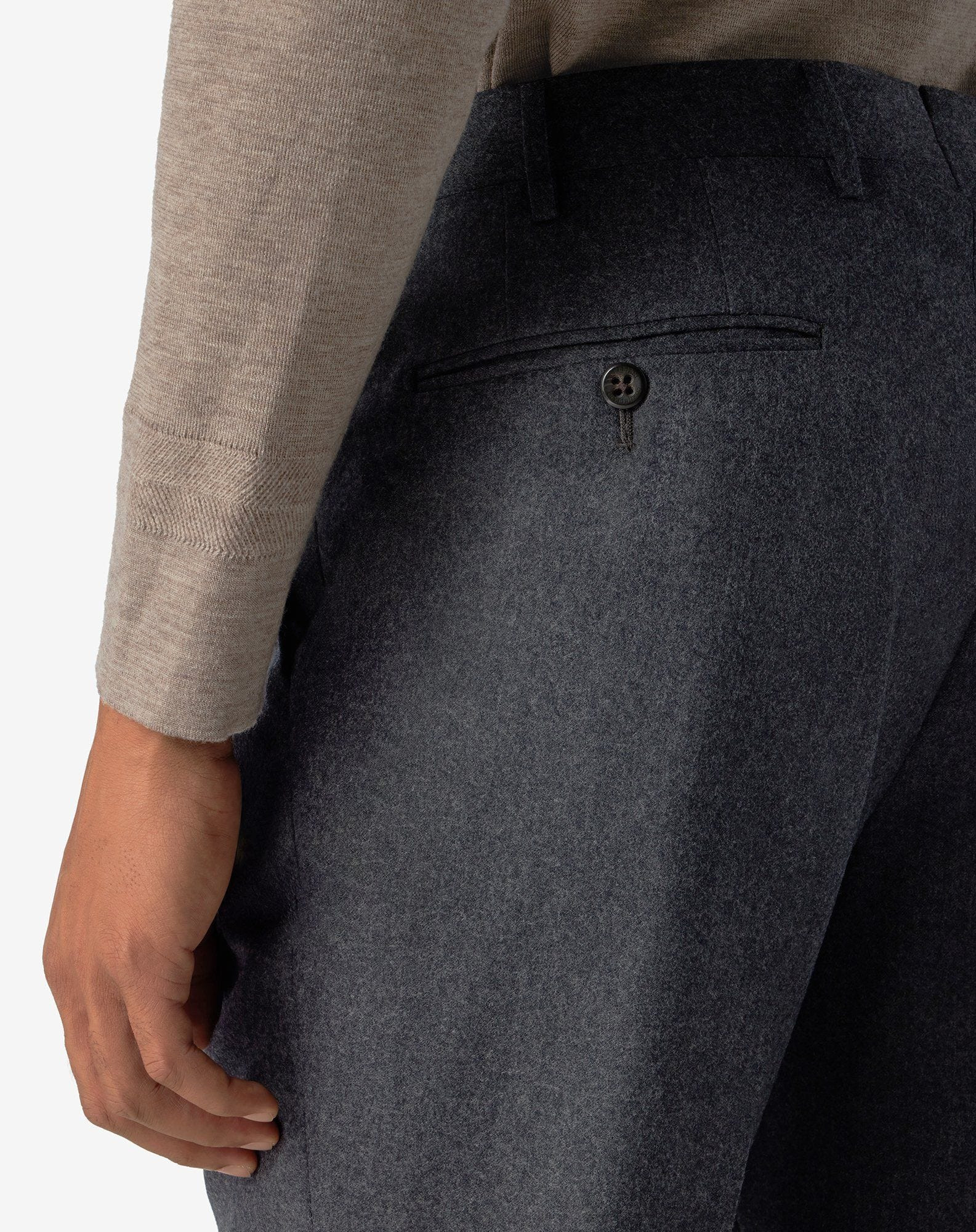 Grey pure 1 pleated wool trousers - 5