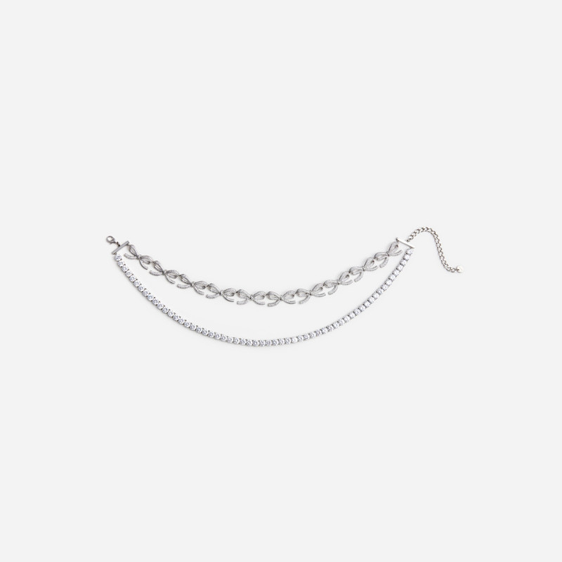 Crystal Bows Diamante Necklace - 1