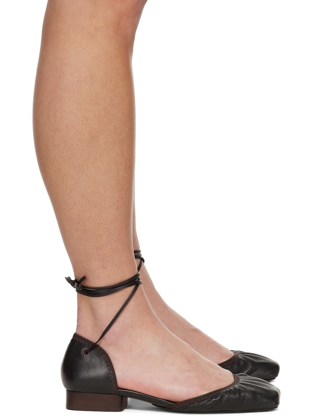 Brown Micro Ballerina Heeled Sandals - 1