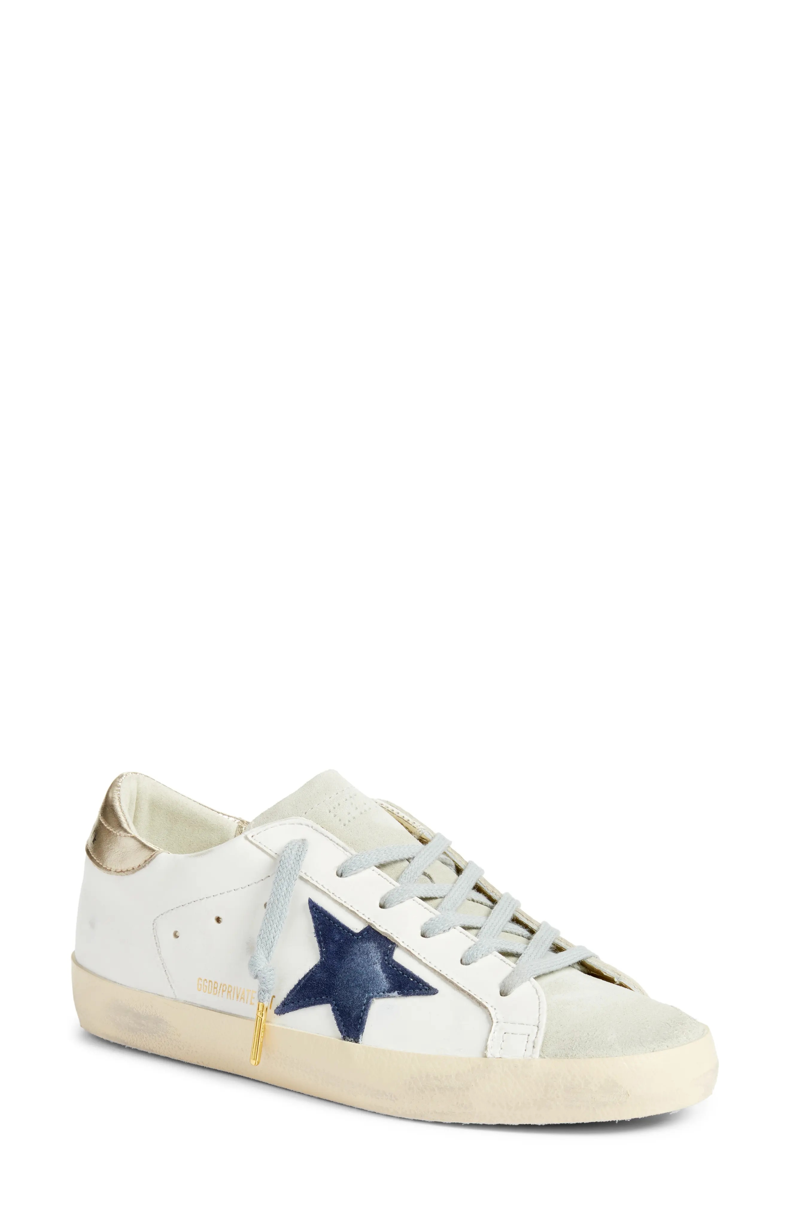 Super-Star Low Top Sneaker in White/Blue - 1