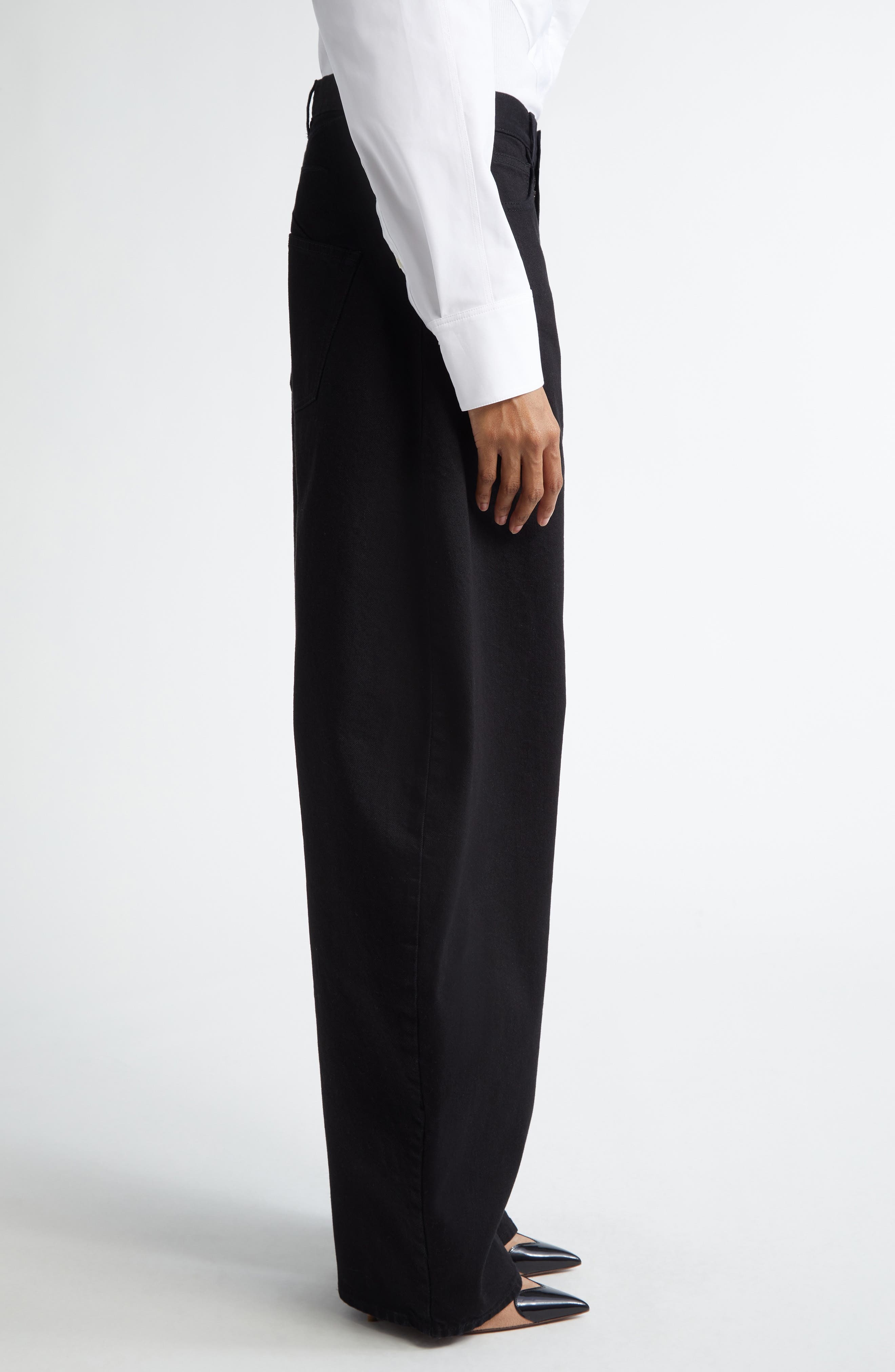 Alaïa Round Jeans in Noir Alaia at Nordstrom - 3
