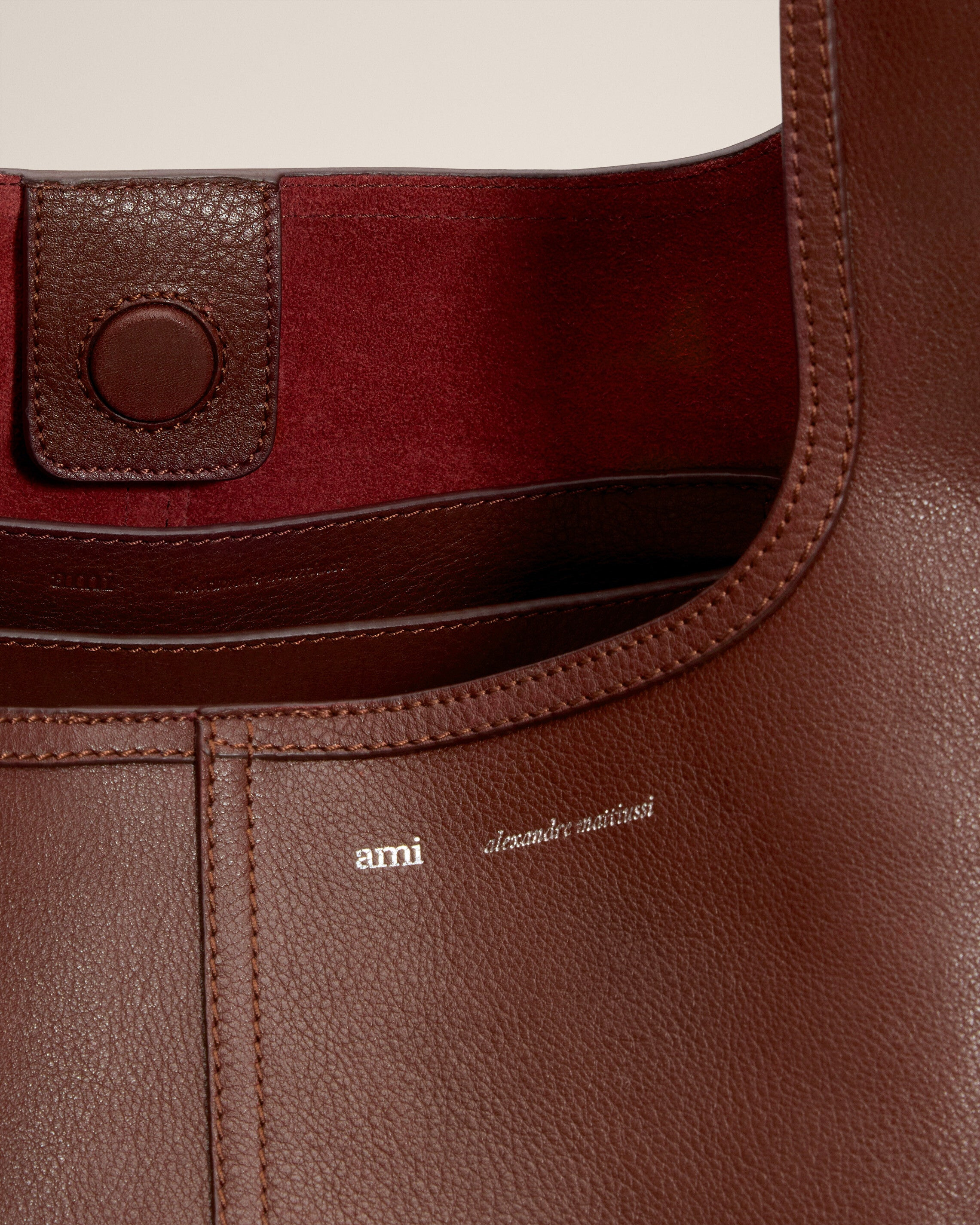 BURGUNDY SUPPLE LEATHER ETIENNE HOBO BAG - 6