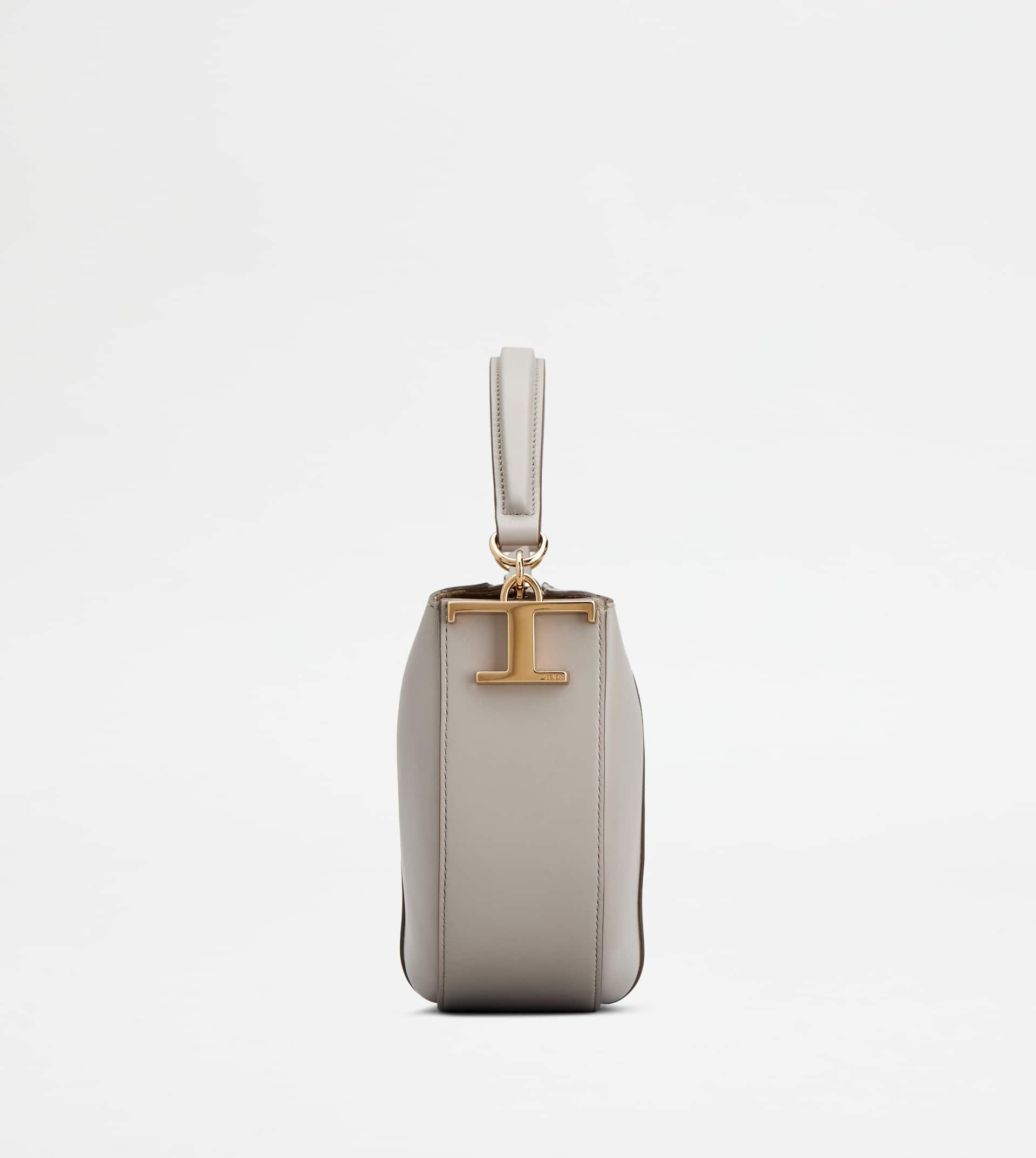 TOD'S T CASE HOBO BAG IN LEATHER MINI - GREY - 4