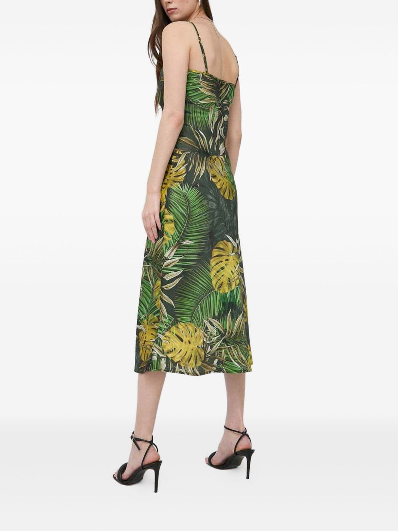 cowl-neck leaf-print dress 4
