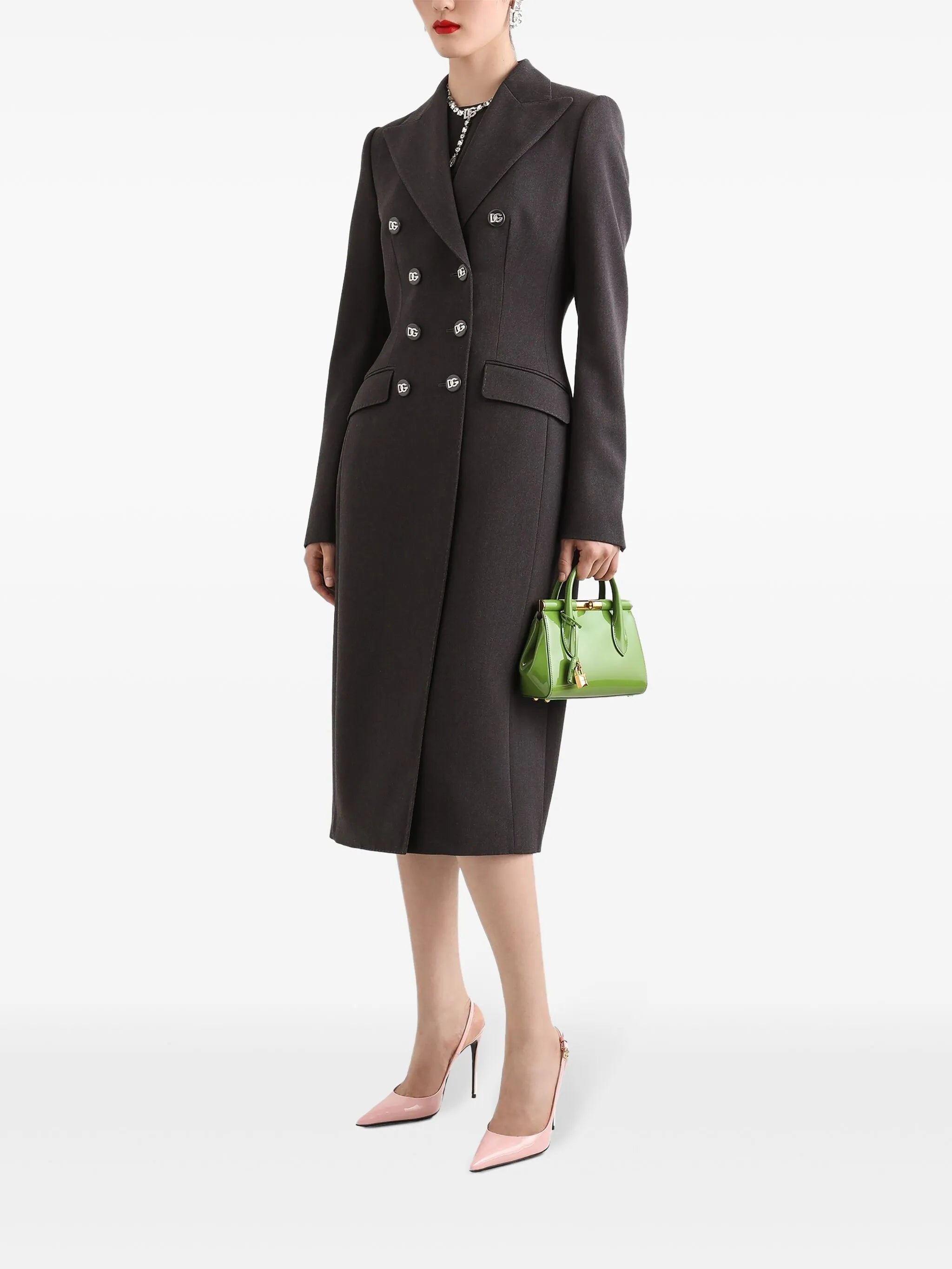 double-breasted padded-hips coat - 2